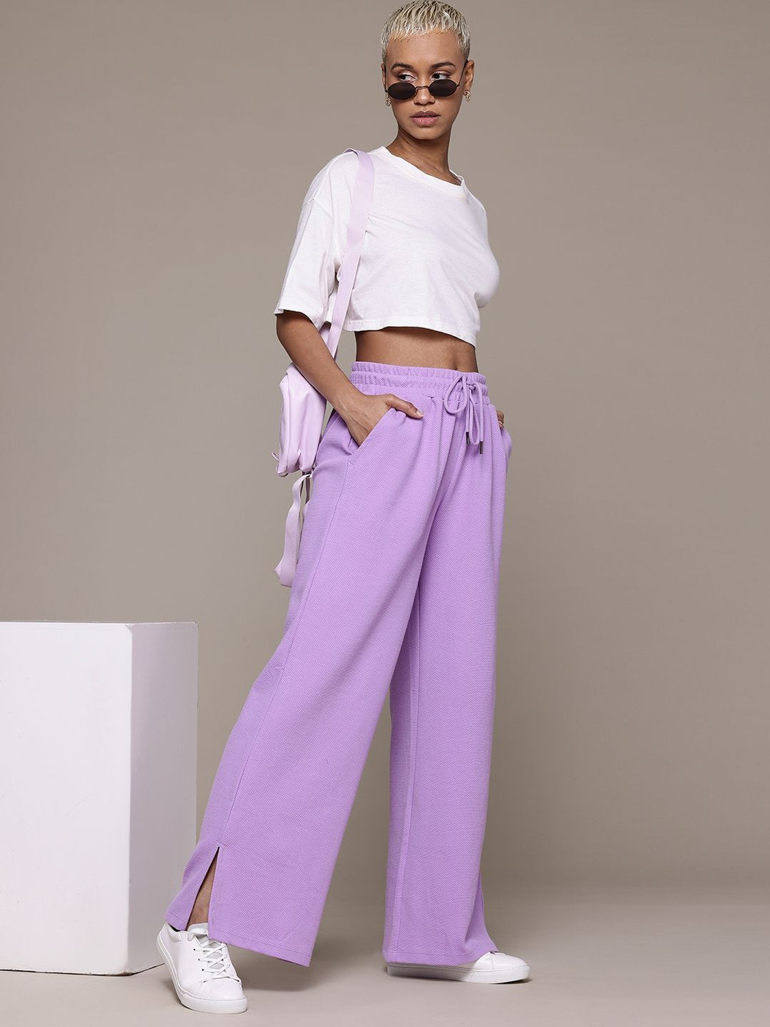 Image of Roadster Regular Fit Women Purple Trousers