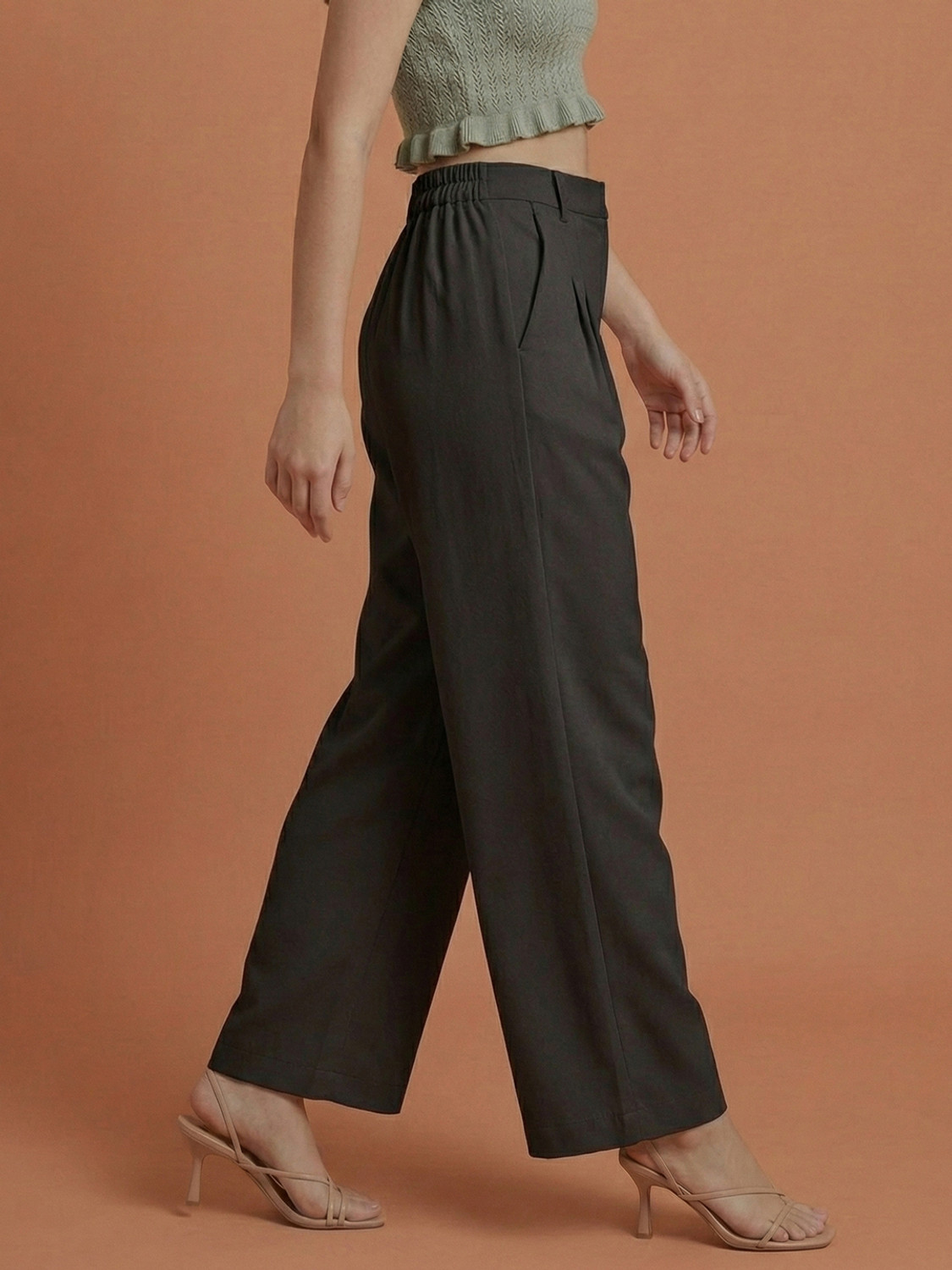 Image of DE TRENDZ Loose Fit Women Black Trousers