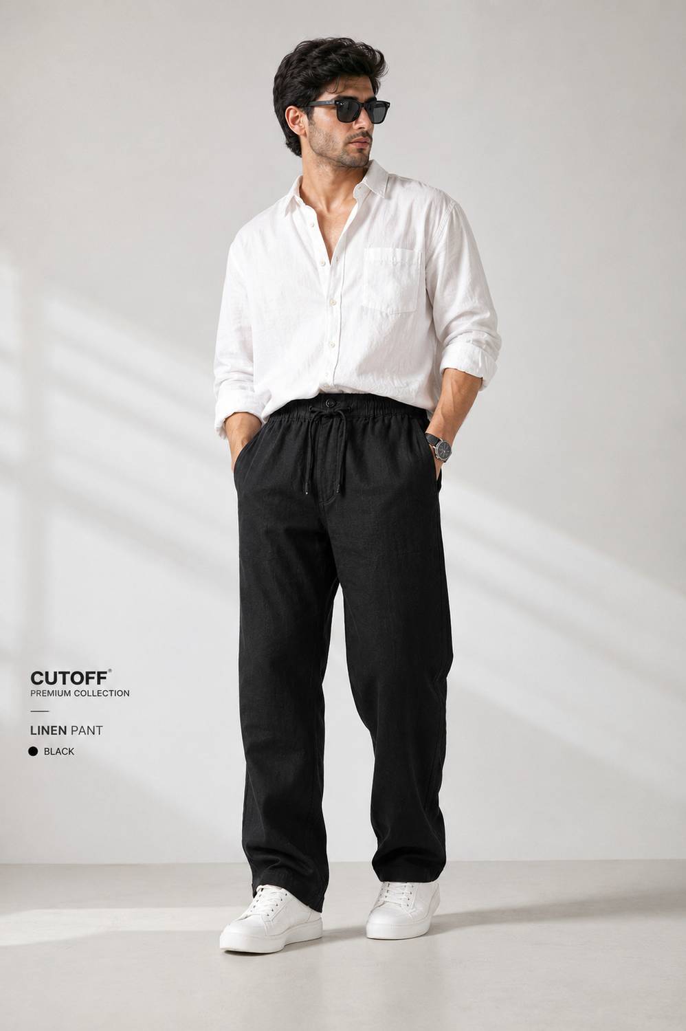 cutd Relaxed Men Black Trousers - Image 2