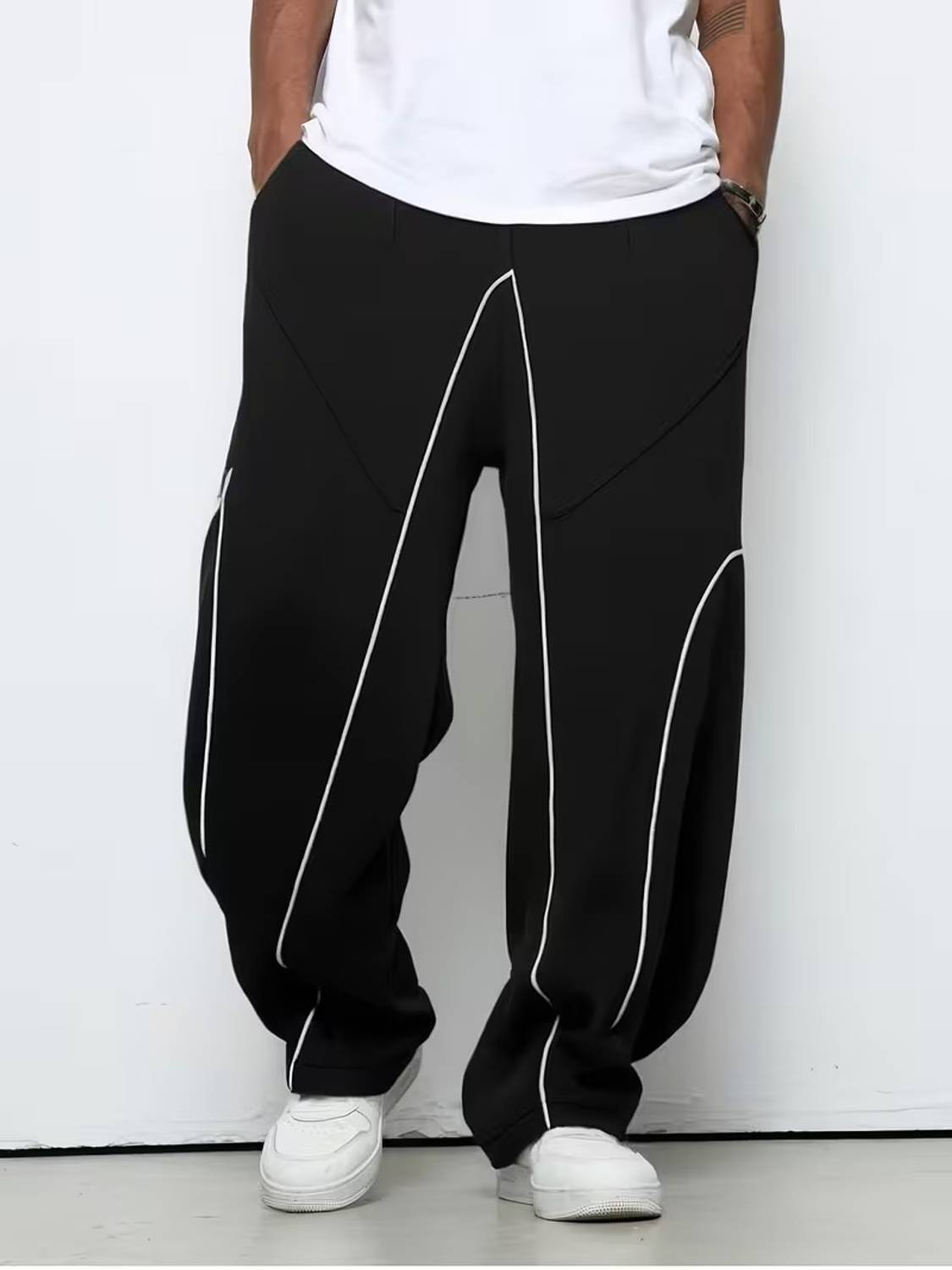 LEXREX Loose Fit Black Trousers - Image 3