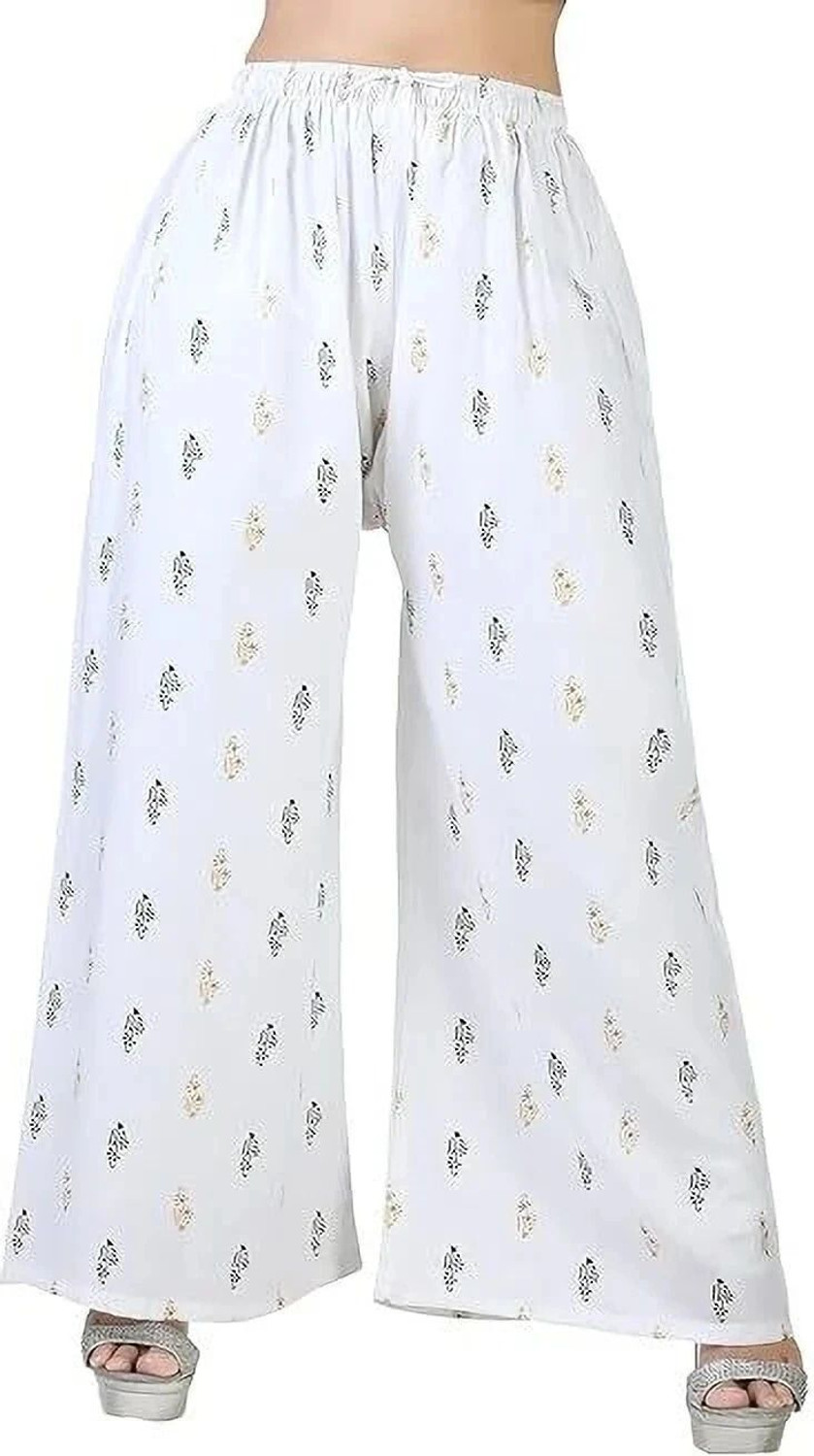 Image of PALAZZO DESIGNS Relaxed Women White Trousers