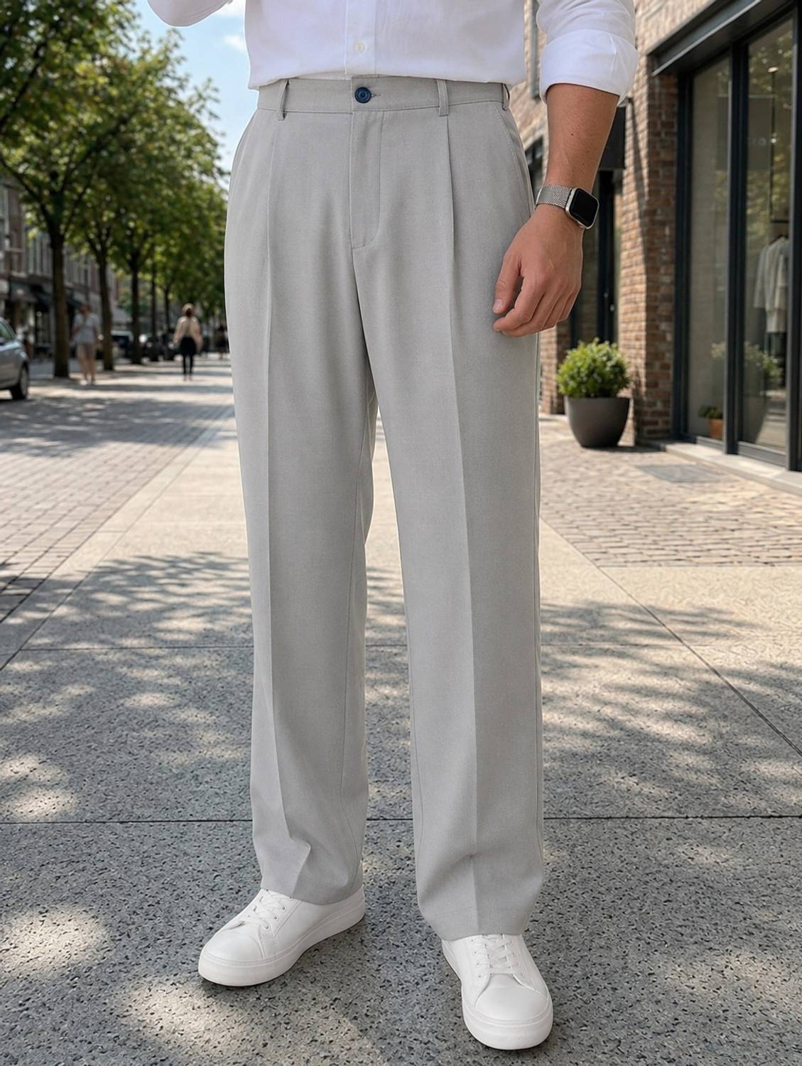 INDICLUB Relaxed Men Grey Trousers