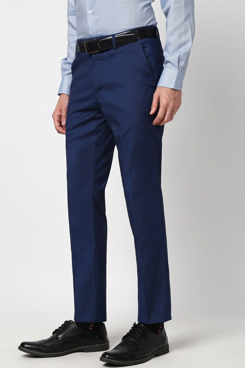 Image of PETER ENGLAND Slim Fit Men Blue Trousers