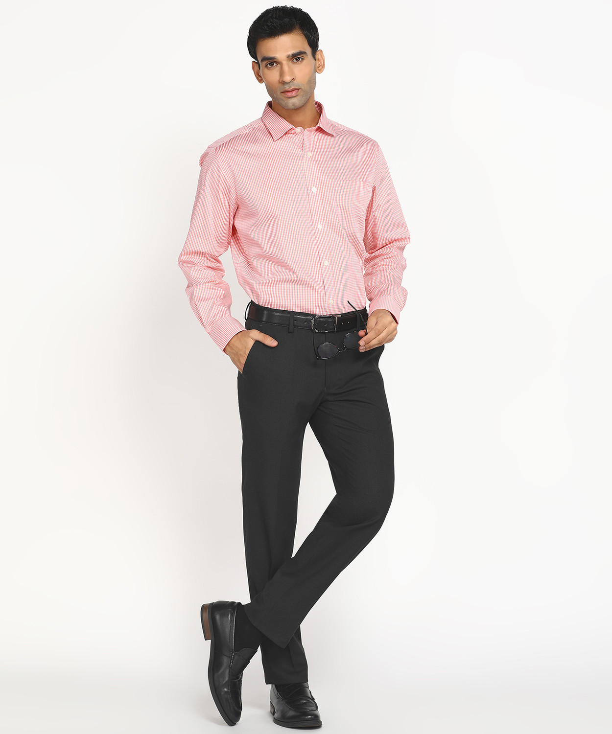 Image of PETER ENGLAND Slim Fit Men Black Trousers