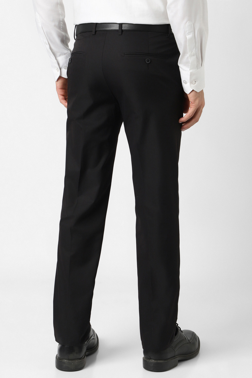 Image of VAN HEUSEN Slim Fit Men Black Trousers