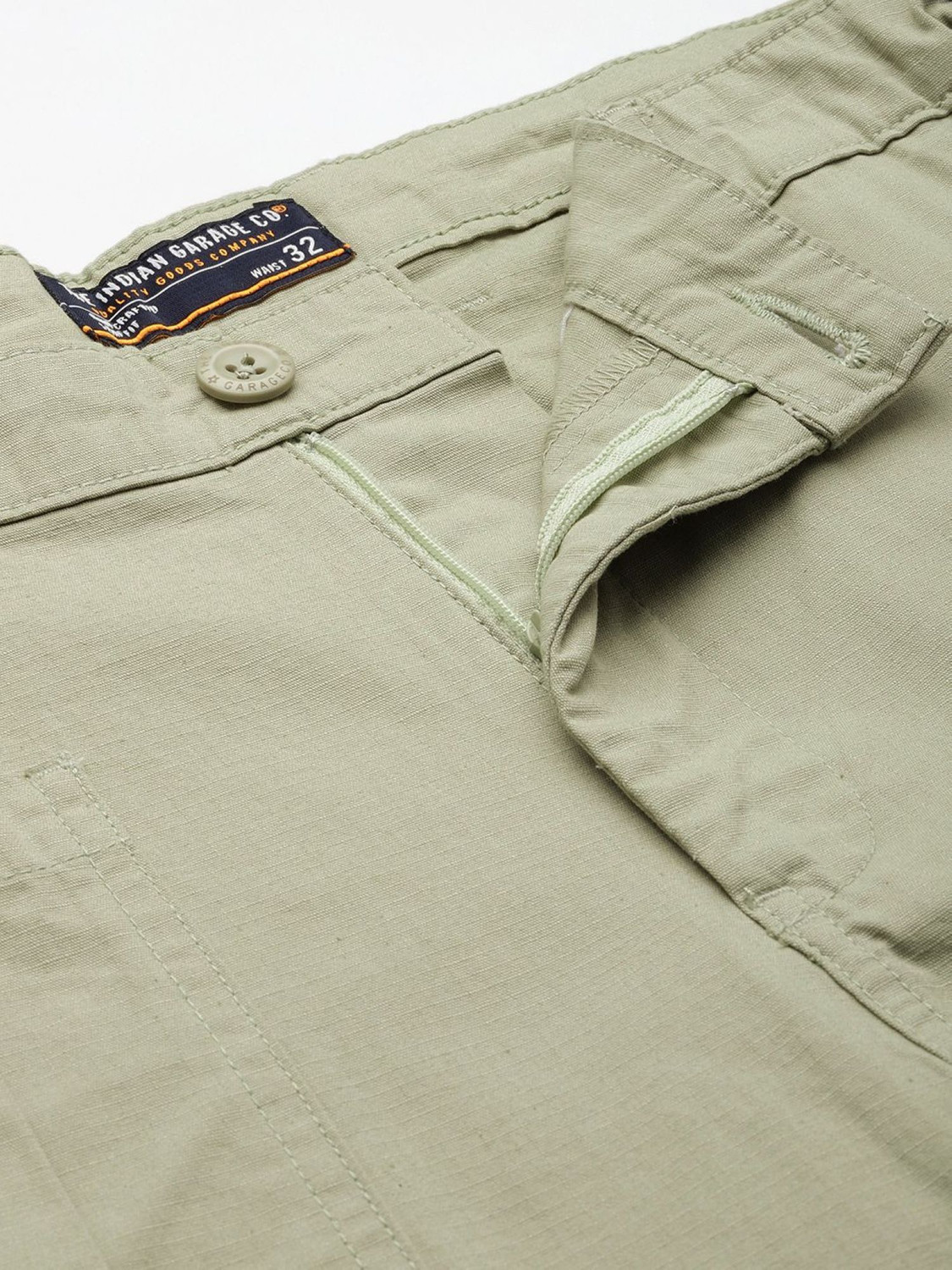 Image of The Indian Garage Co. Relaxed Men Green Trousers