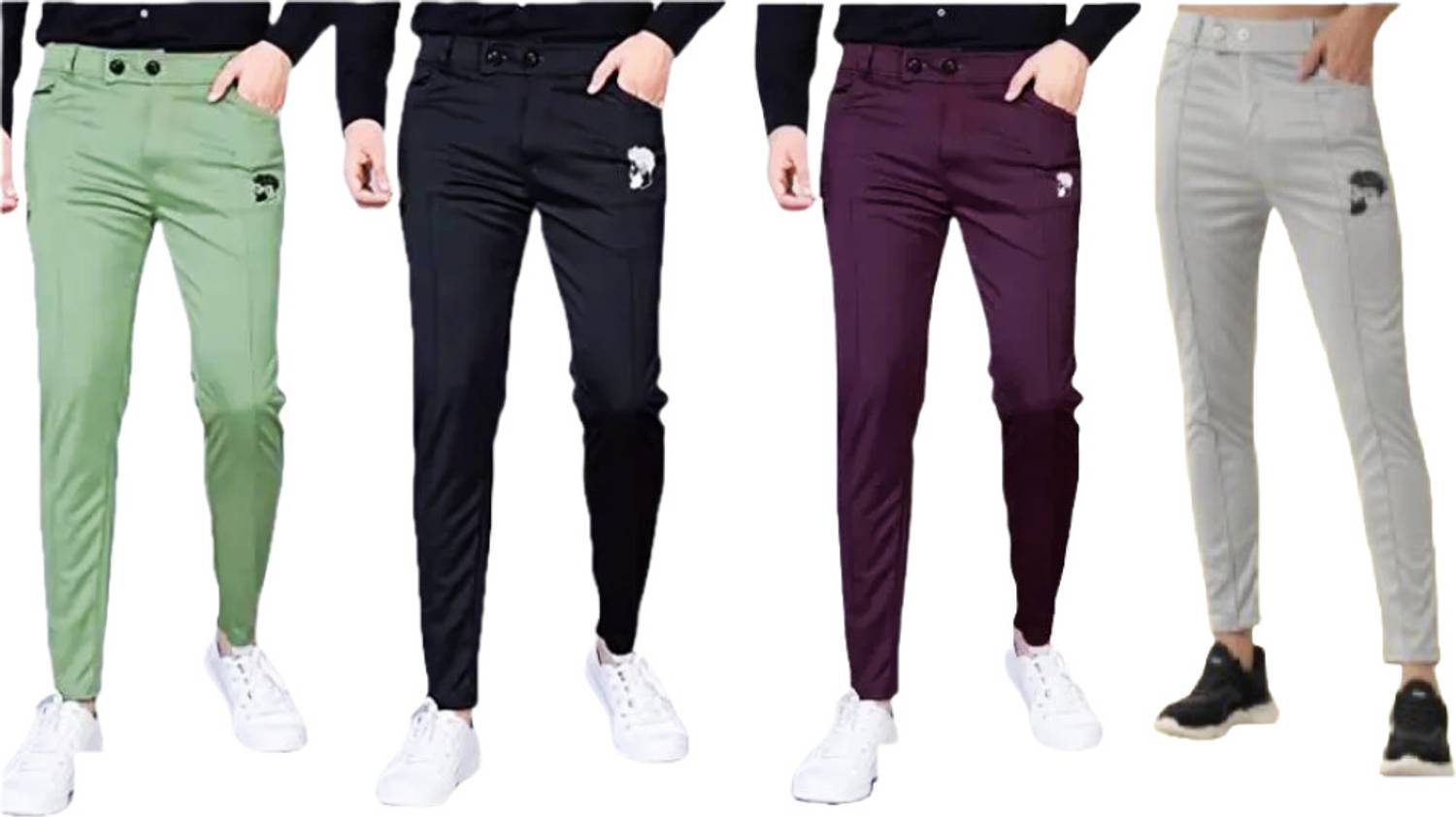 Asme Slim Fit Men Multicolor Trousers