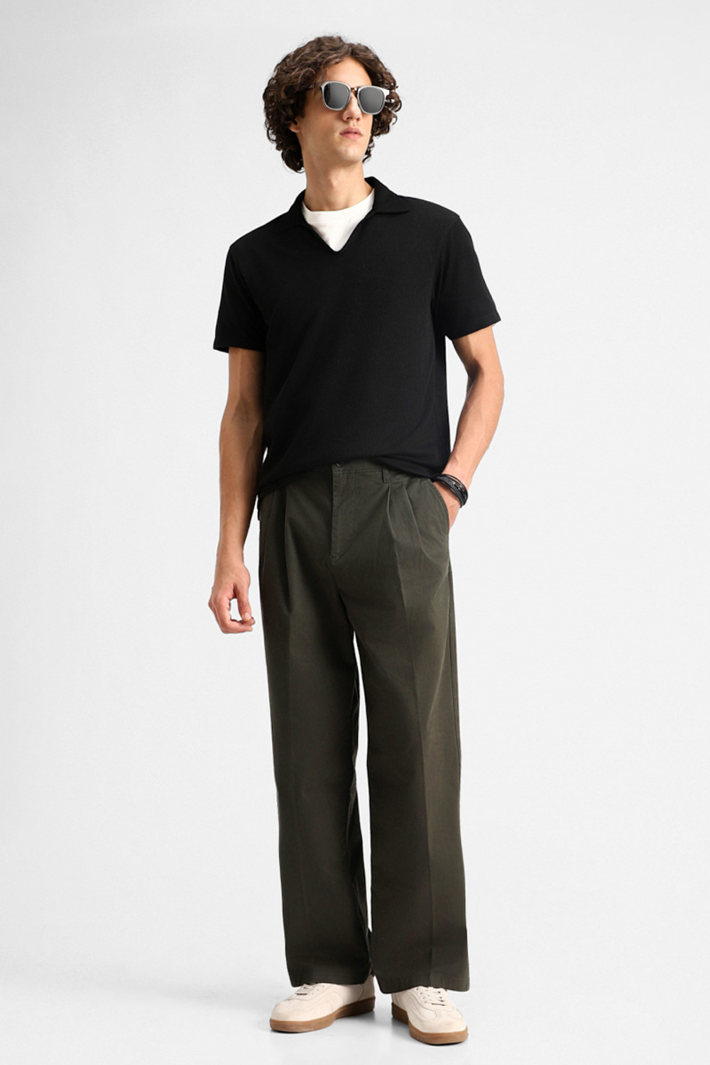 Image of Snitch Relaxed Men Green Trousers
