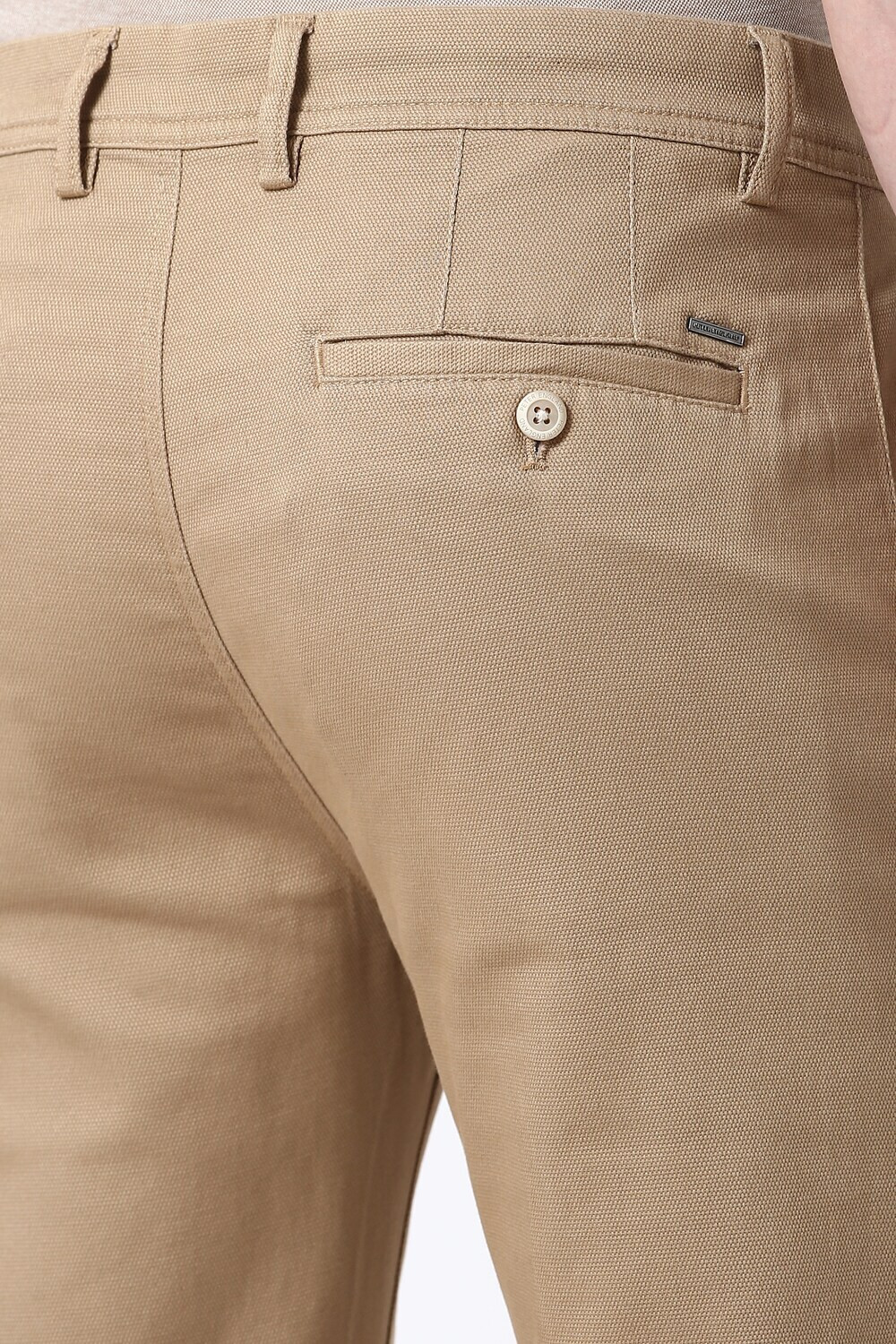 Image of PETER ENGLAND Slim Fit Men Beige Trousers