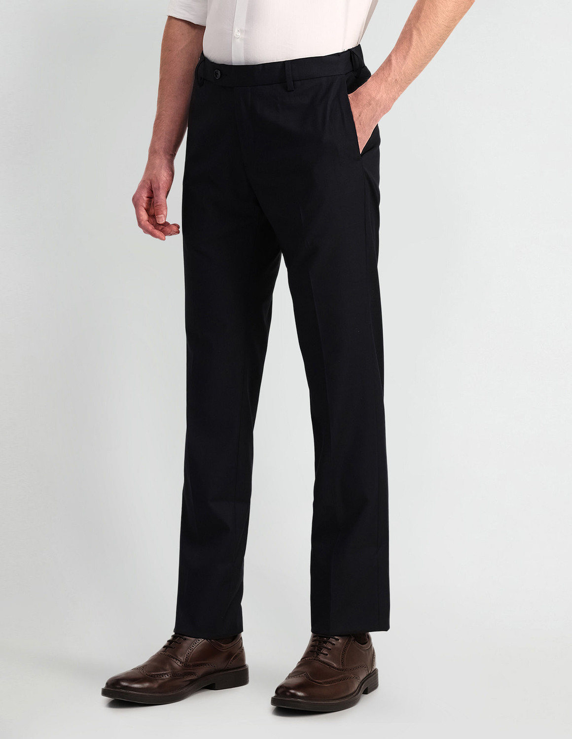 Image of ARROW Slim Fit Men Blue Trousers