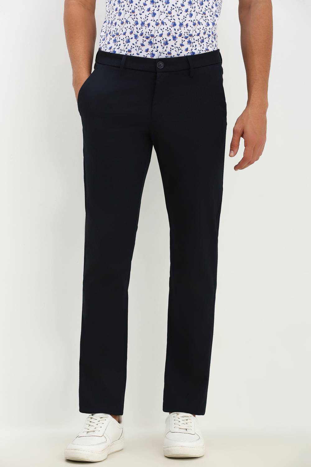 Allen Solly Comfort Fit Men Blue Trousers