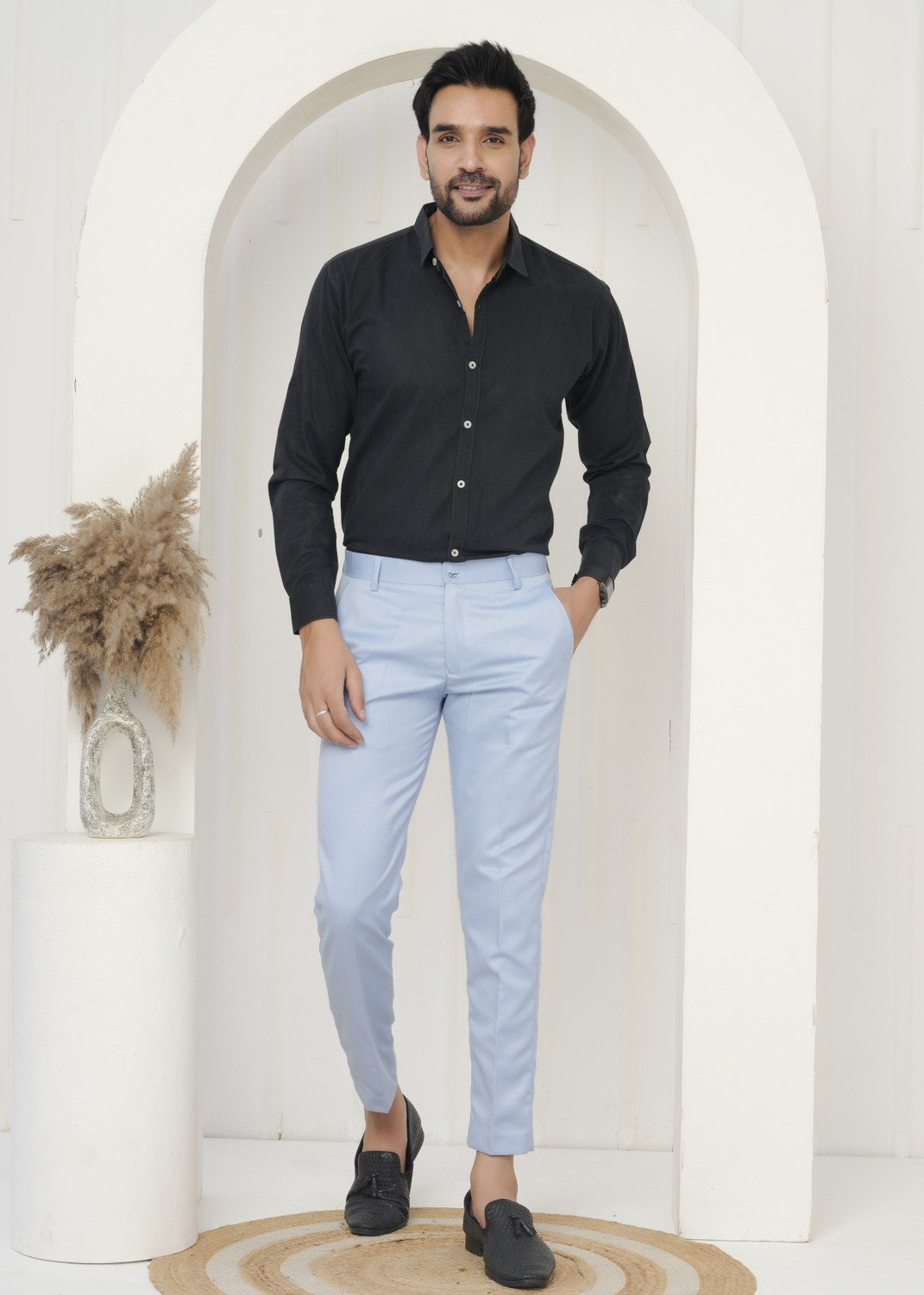 Image of SHANTA ENTERPRISES Regular Fit Men Blue Trousers