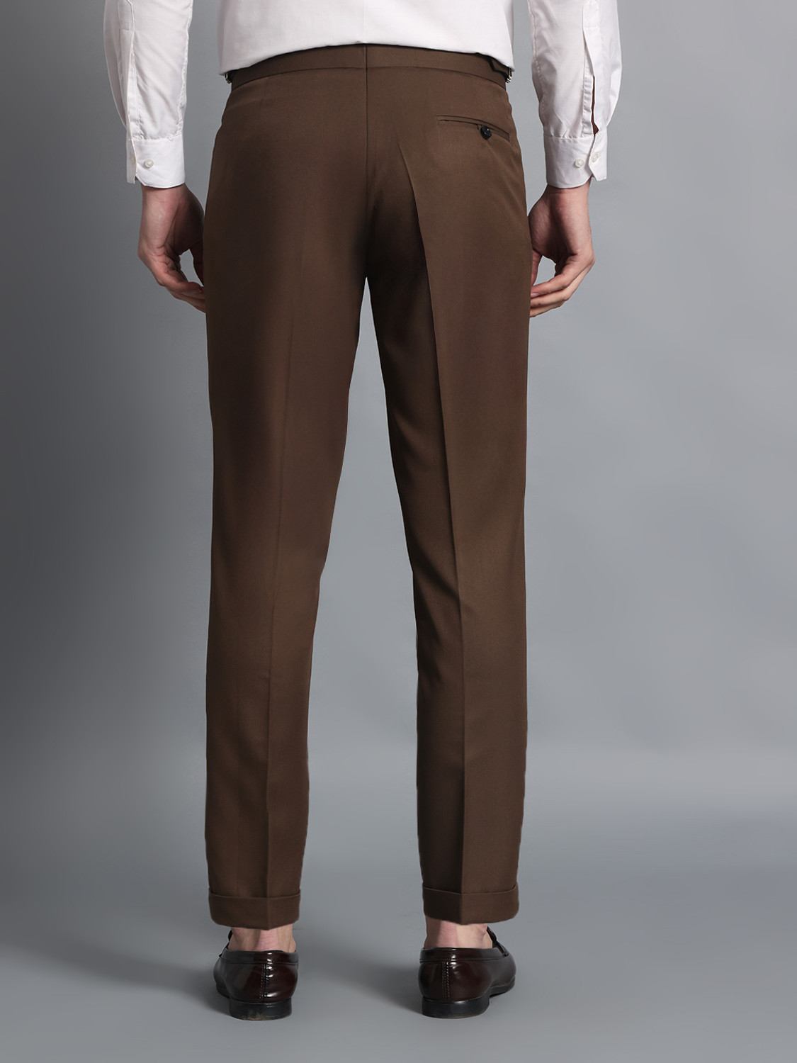 Image of VASTRANU Regular Fit Men Brown Trousers