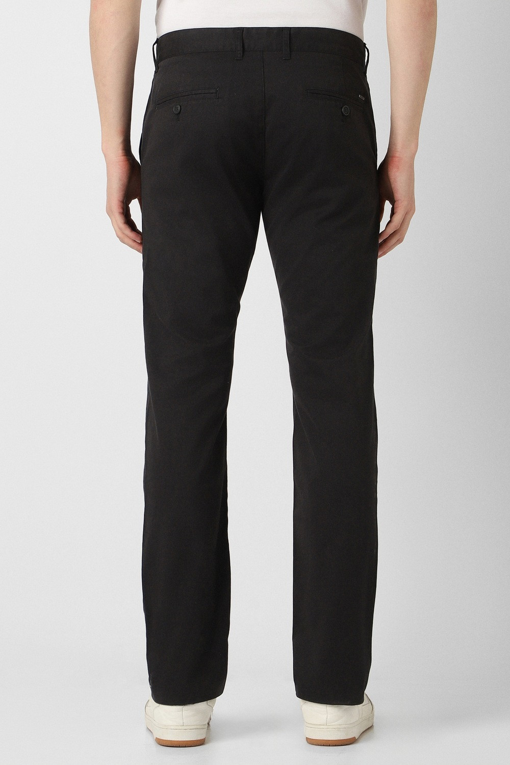 Image of PETER ENGLAND Slim Fit Men Black Trousers