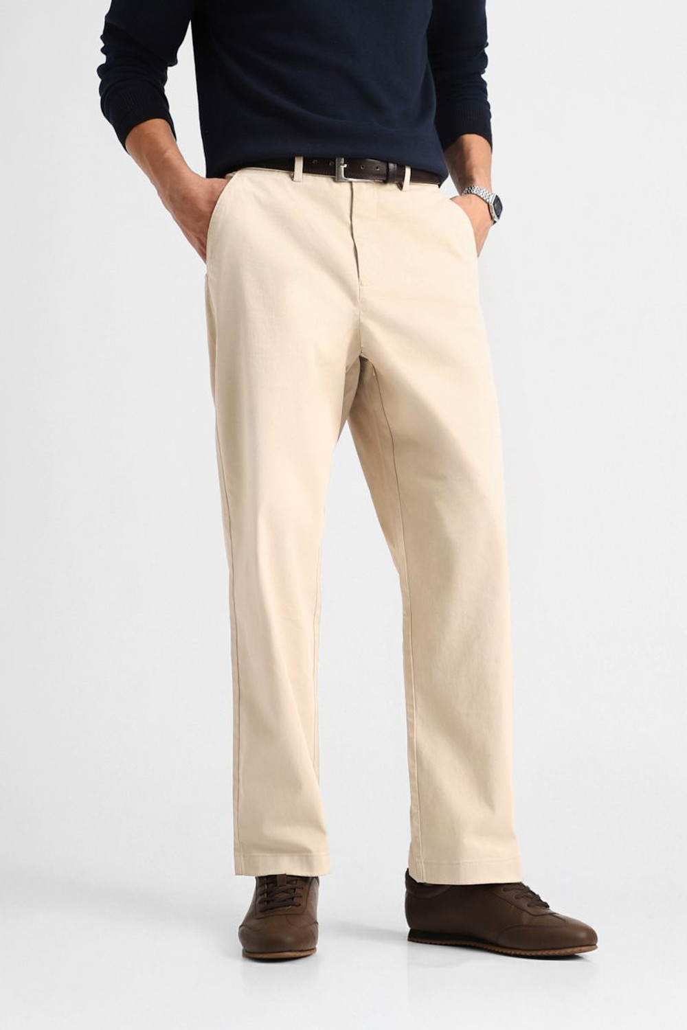 Image of Snitch Relaxed Men Beige Trousers