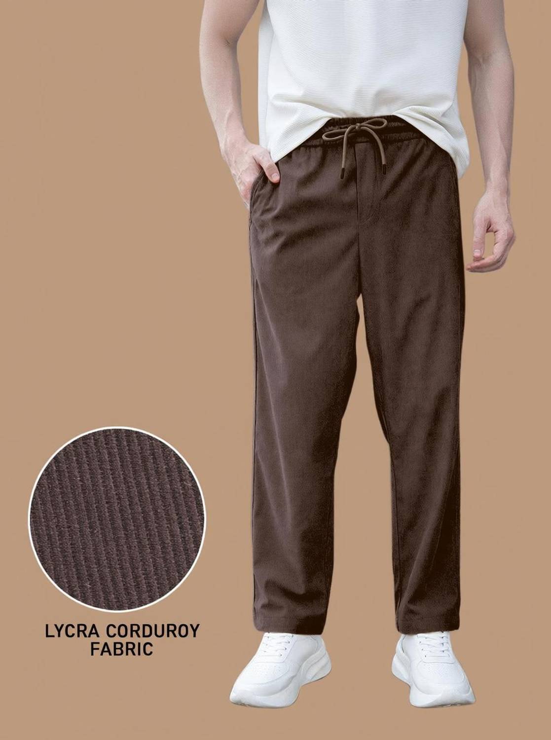 INDICLUB Relaxed Men Brown Trousers - Image 1