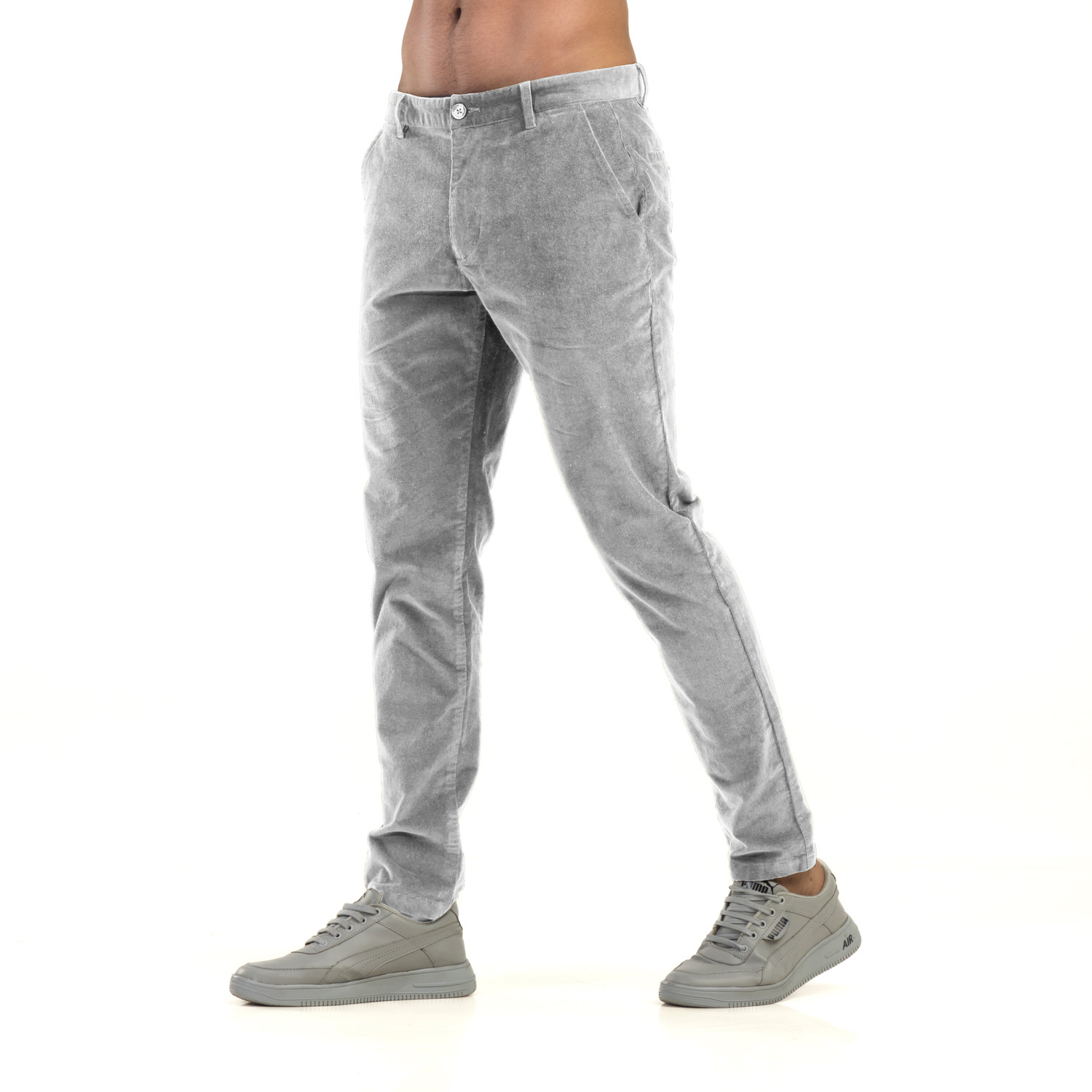 BELANO Slim Fit Men Grey Trousers