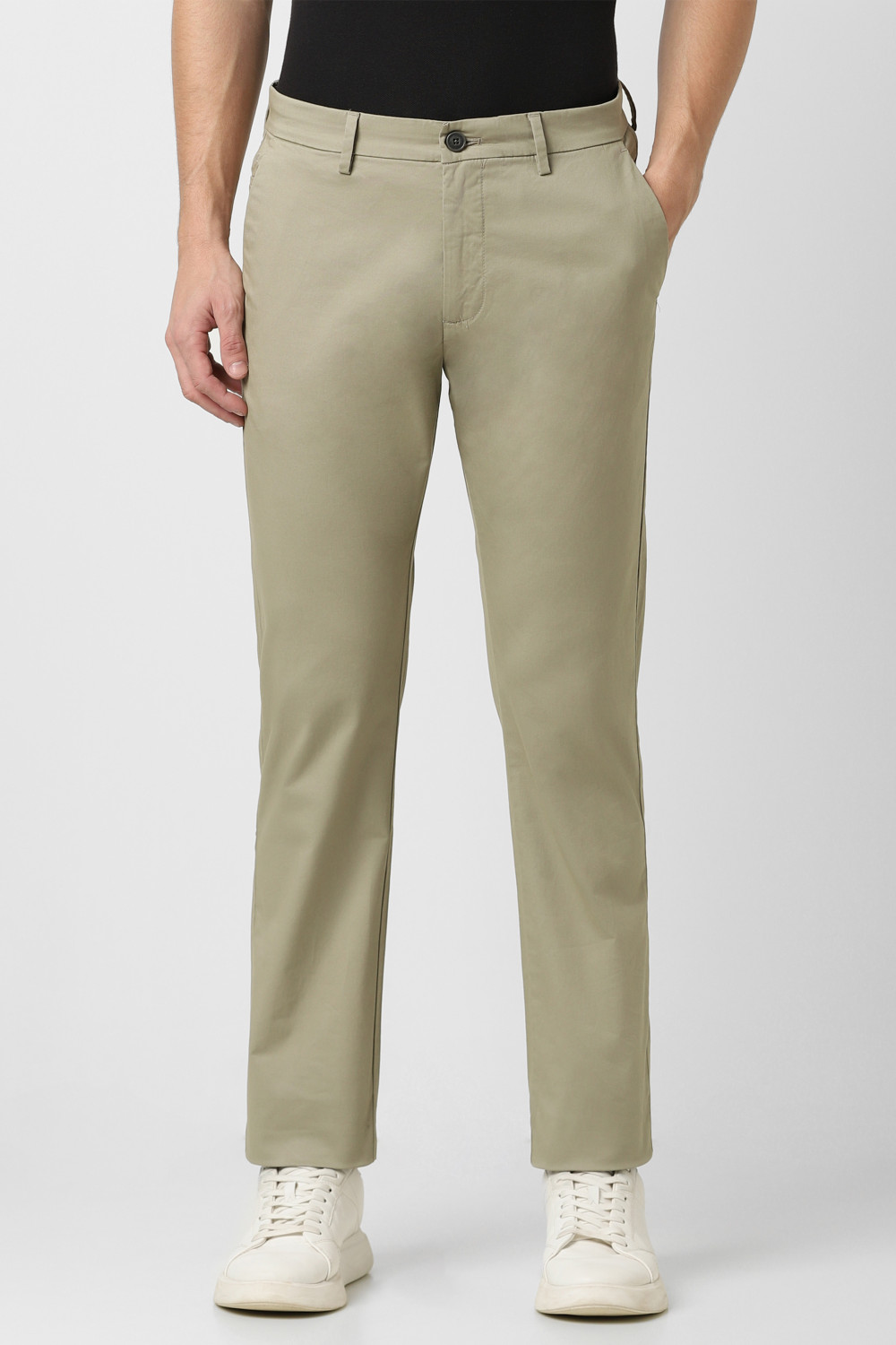 Image of PETER ENGLAND Regular Fit Men Beige Trousers