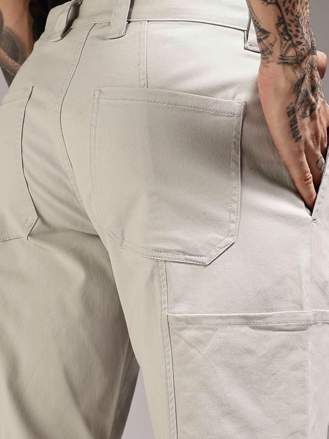 Image of HERE&NOW Relaxed Men Beige Trousers
