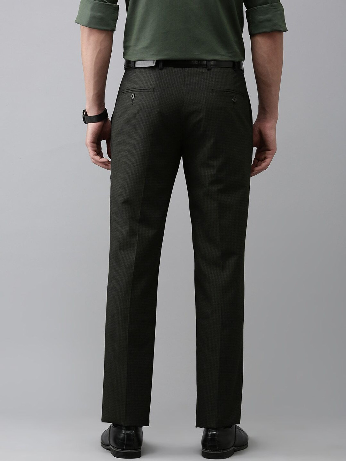 Image of PARK AVENUE Regular Fit Men Grey Trousers