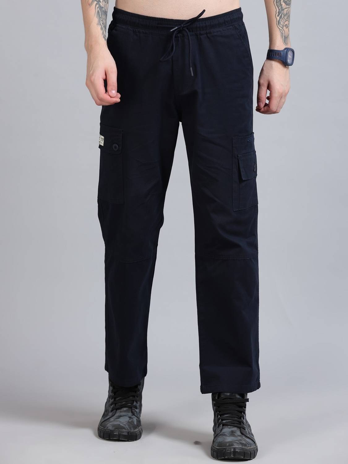 Bellaciao Clothings Co Loose Fit Men Blue Trousers