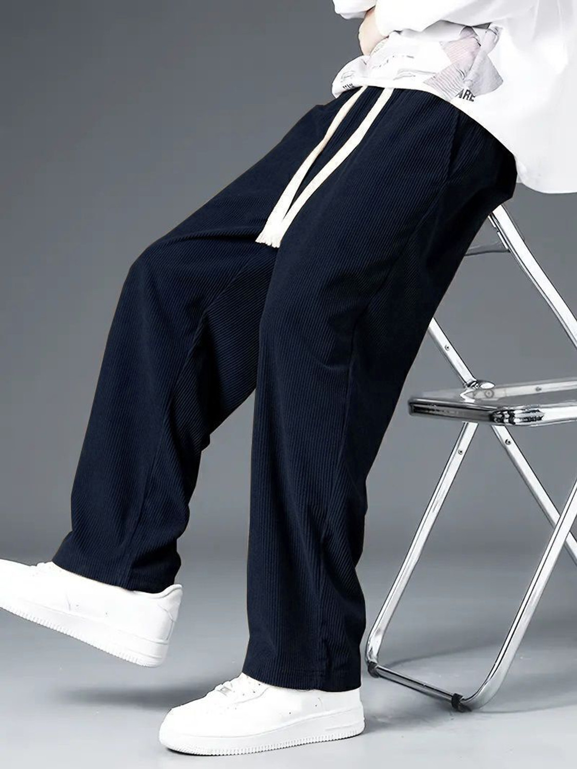 Image of Leriya Fashion Regular Fit Men Dark Blue Trousers