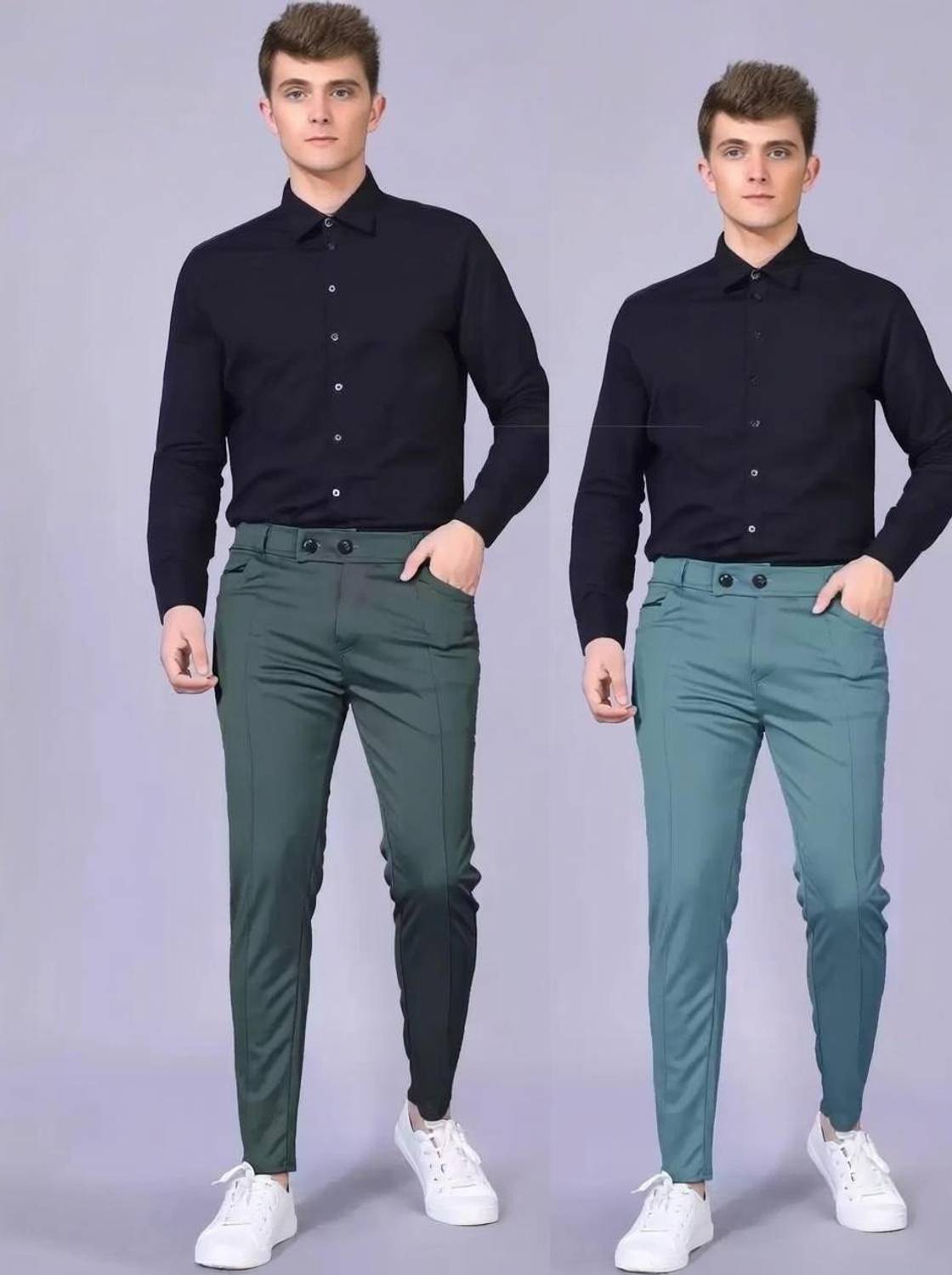Achalnath Enterprises Regular Fit Men Blue, Dark Green Trousers