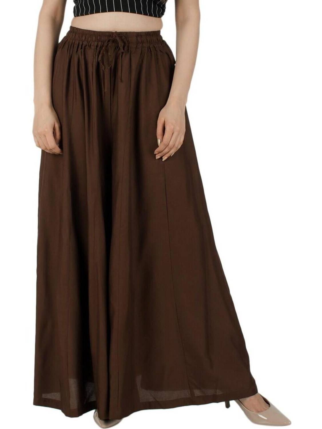 AARMAD Flared Women Brown Trousers