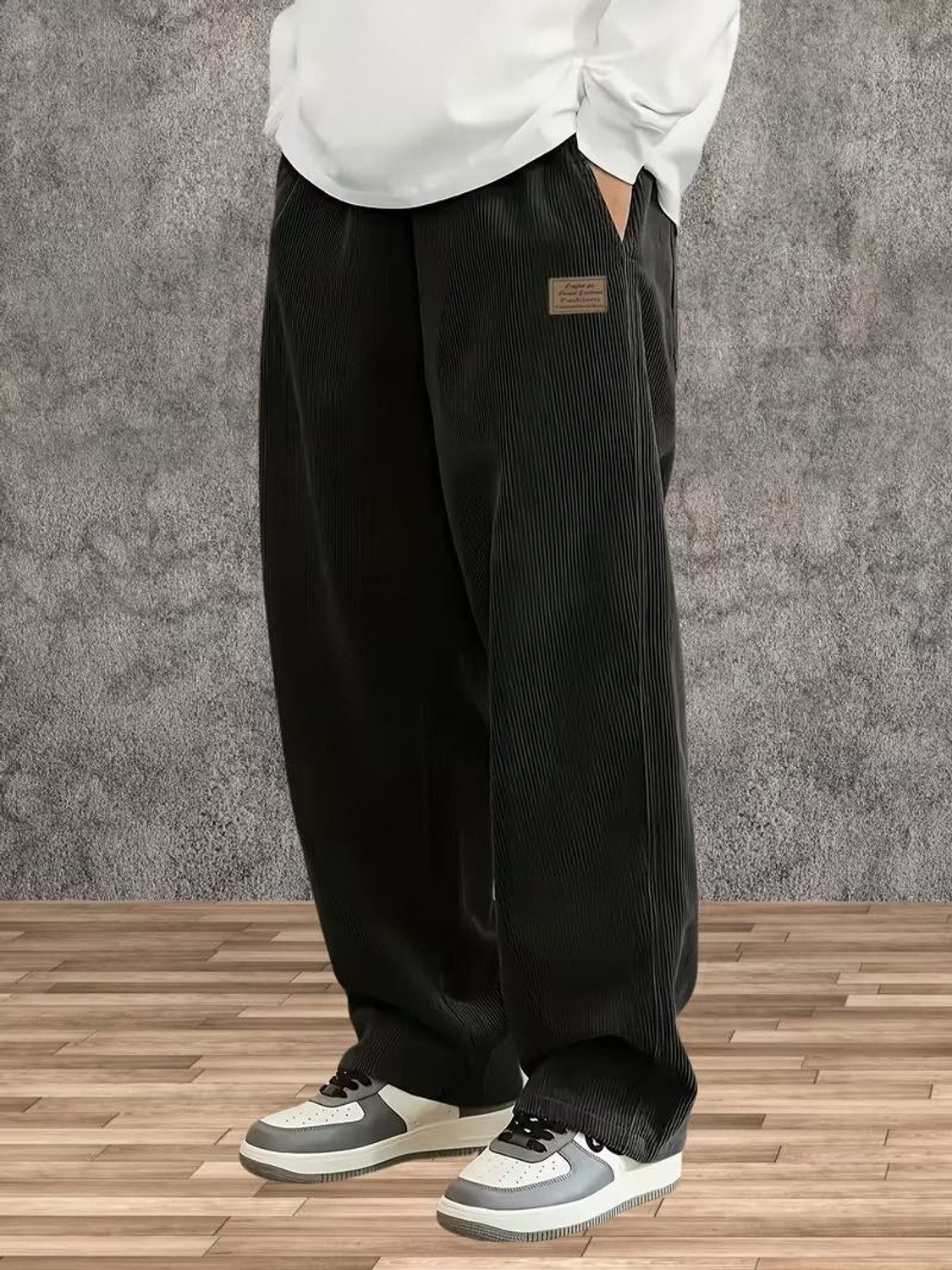Image of JexPuti Loose Fit Men Black Trousers