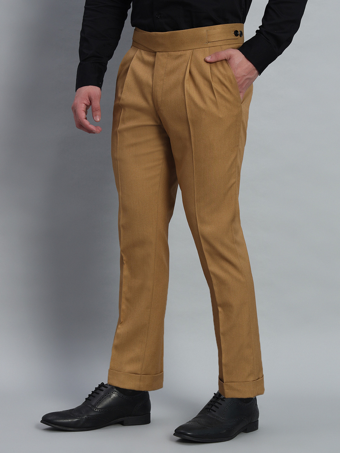 Image of FASHIONEMPIRE Regular Fit Men Brown Trousers