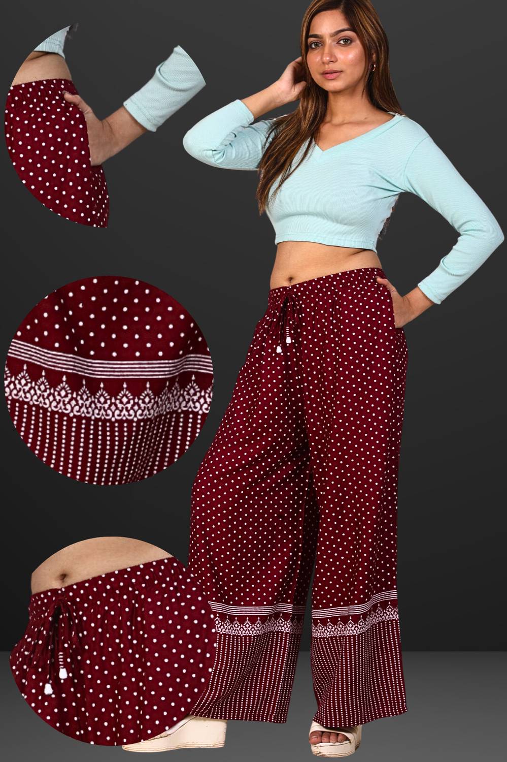 4K FASHION Relaxed Women Maroon Trousers