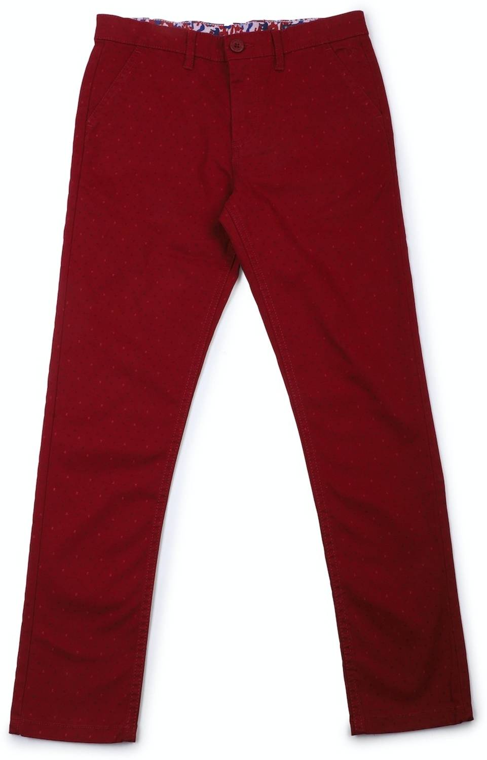 Allen Solly Slim Fit Boys Maroon Trousers