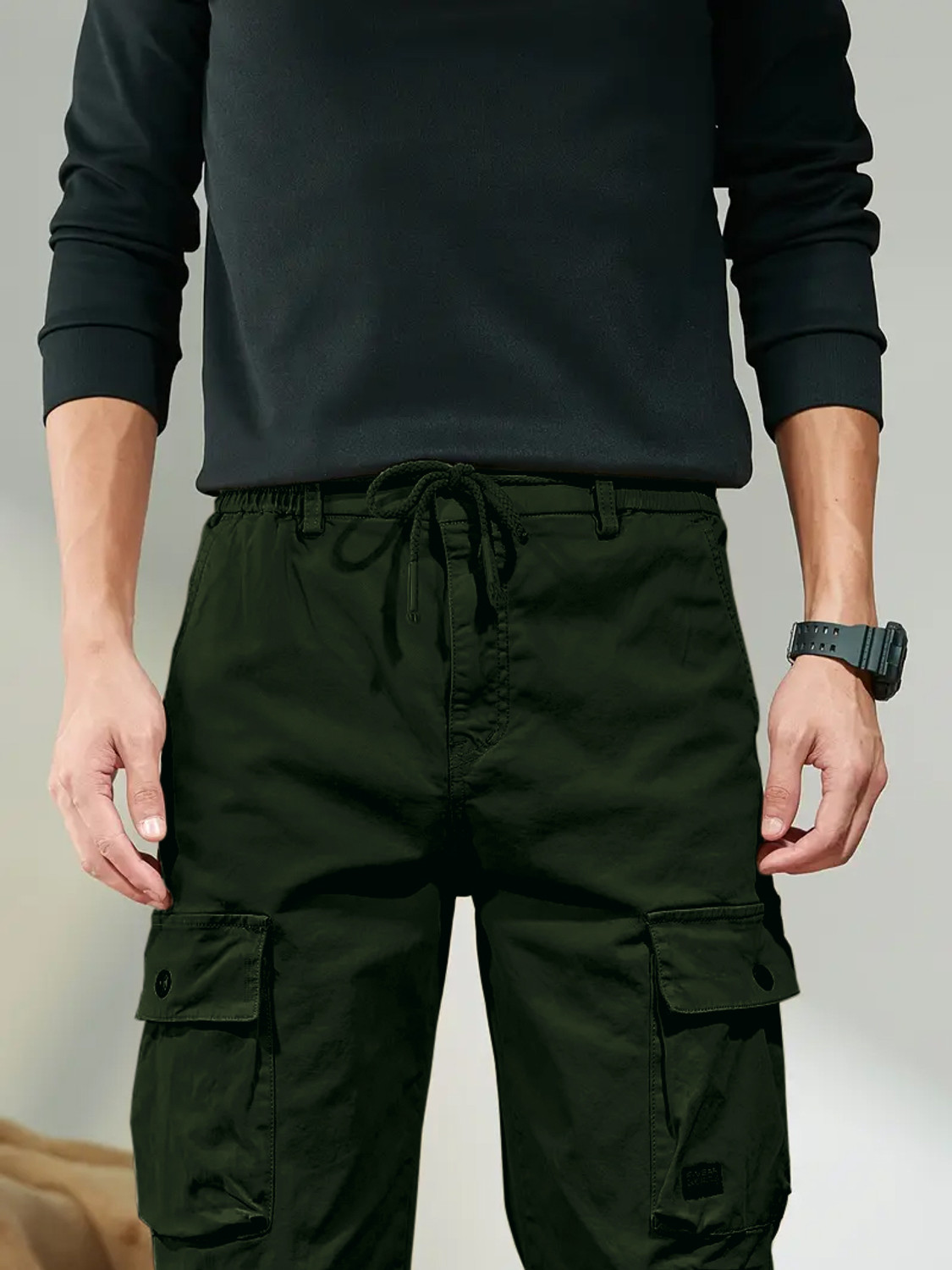 Image of Leriya Fashion Regular Fit Men Black Trousers