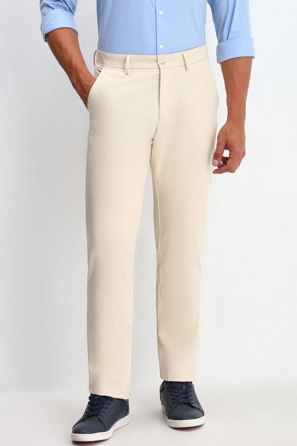 Allen Solly Regular Fit Men Beige Trousers