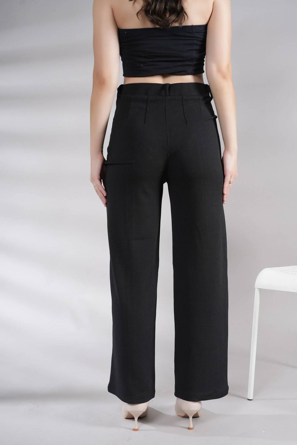 NEYSA Regular Fit Black Trousers for Women - Image 2