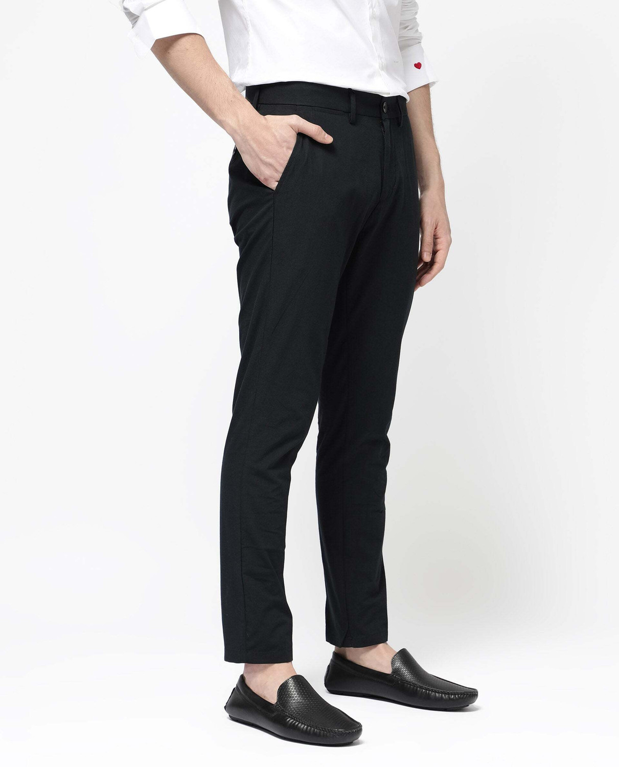 Image of RARE RABBIT Regular Fit Men Dark Blue Trousers