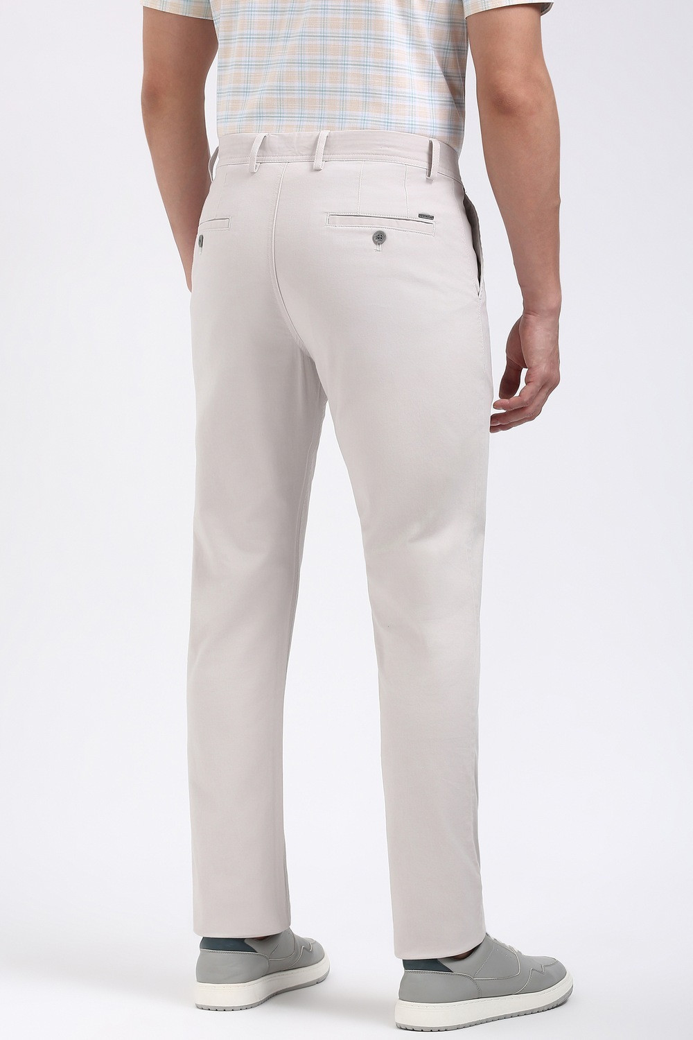Image of PETER ENGLAND Slim Fit Men Grey Trousers