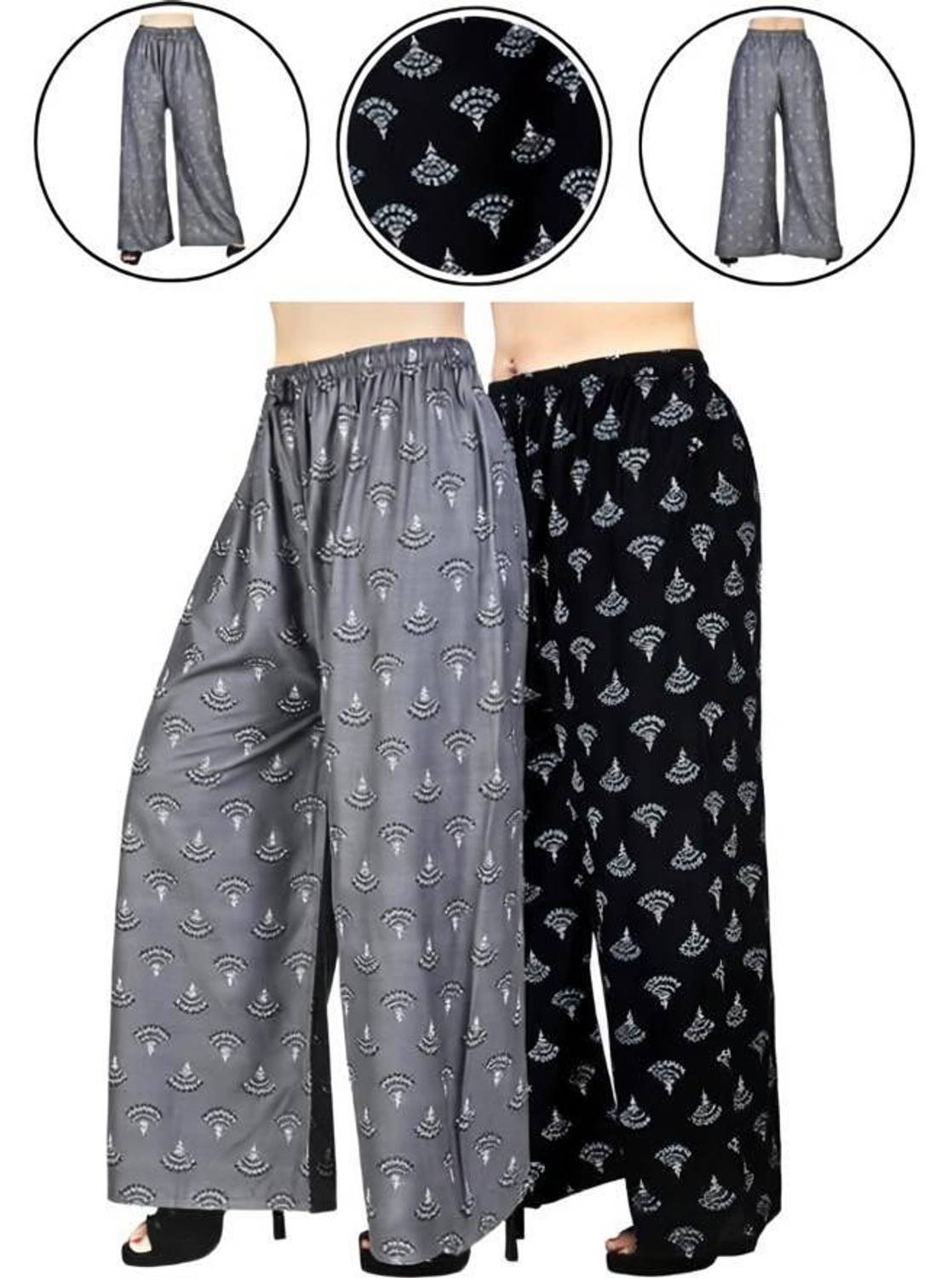 4K FASHION Relaxed Women Black, Grey Trousers