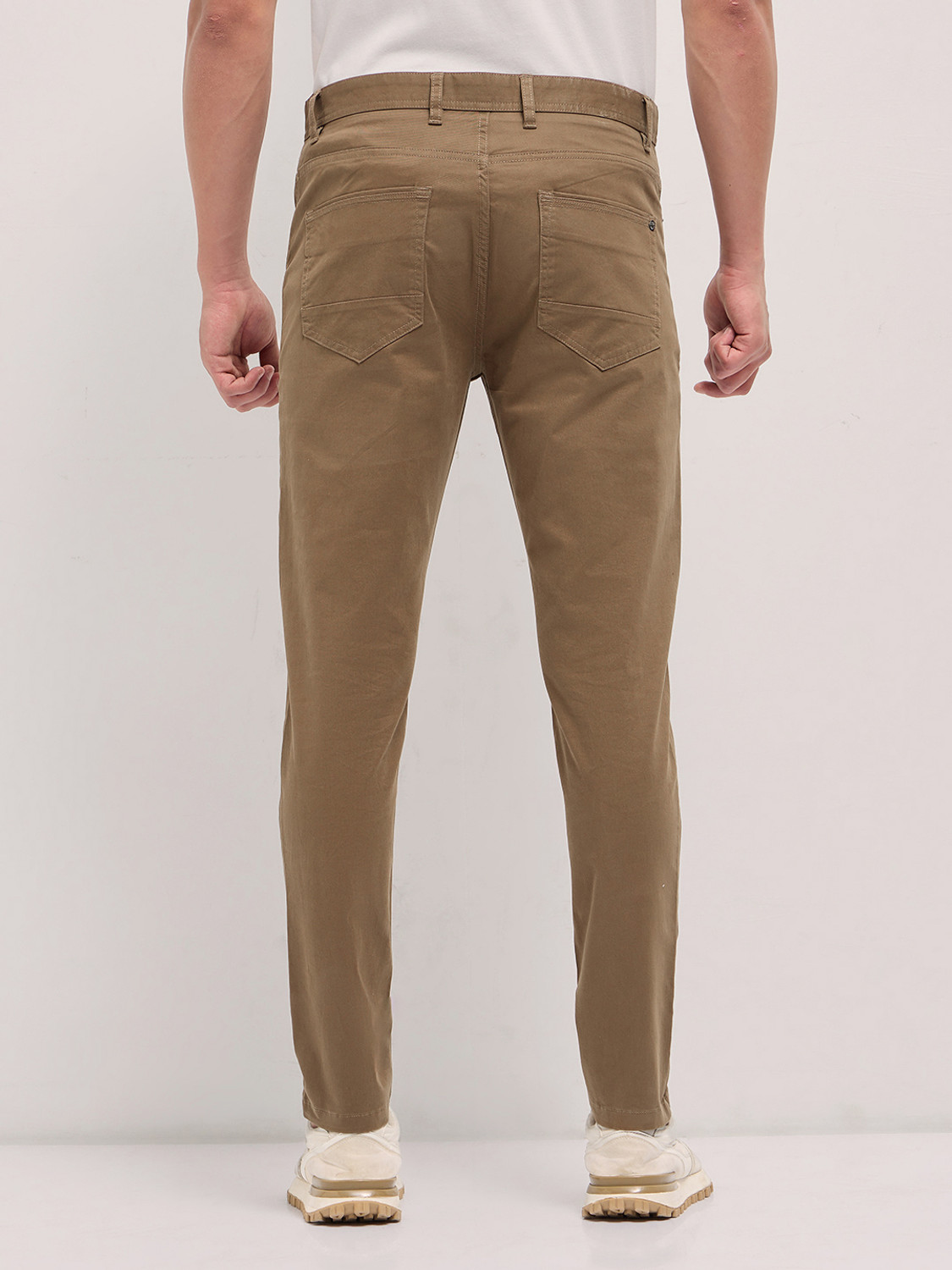 Image of THE BEAR HOUSE Slim Fit Men Brown Trousers