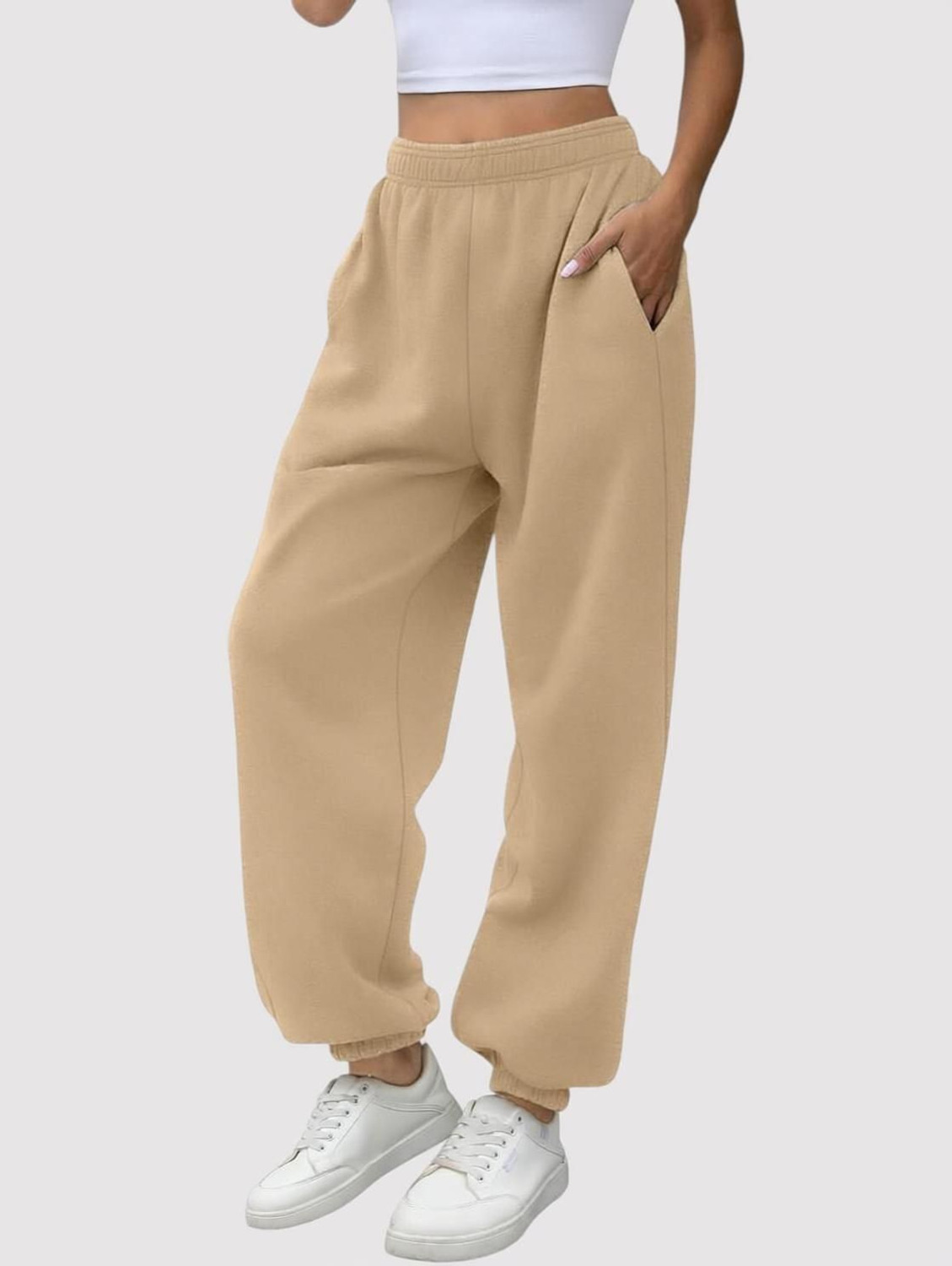 Image of Q-Rious Relaxed Women Beige Trousers