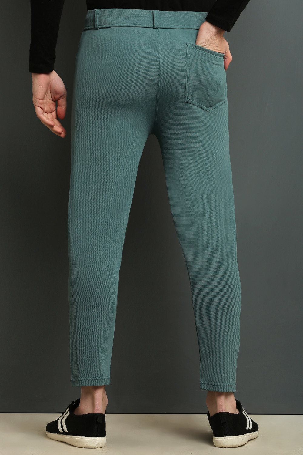 Image of We Perfect Slim Fit Men Blue, Cream Trousers