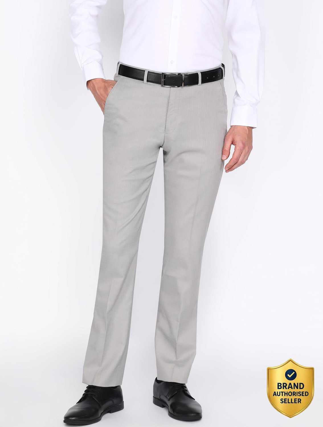 Image of PARK AVENUE Regular Fit Men Beige Trousers