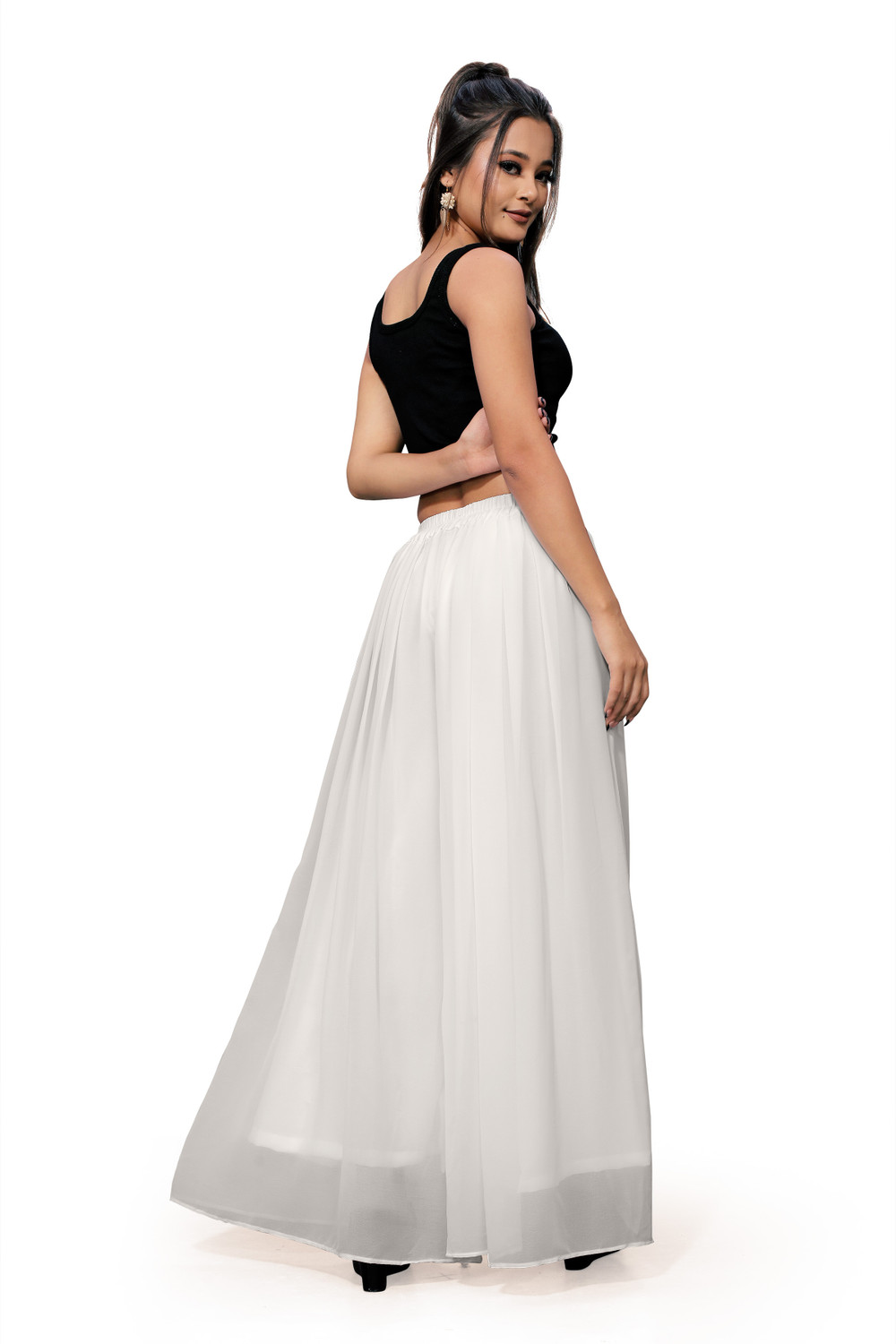 Image of Anti Wrinkle Designer Flared Women White Trousers