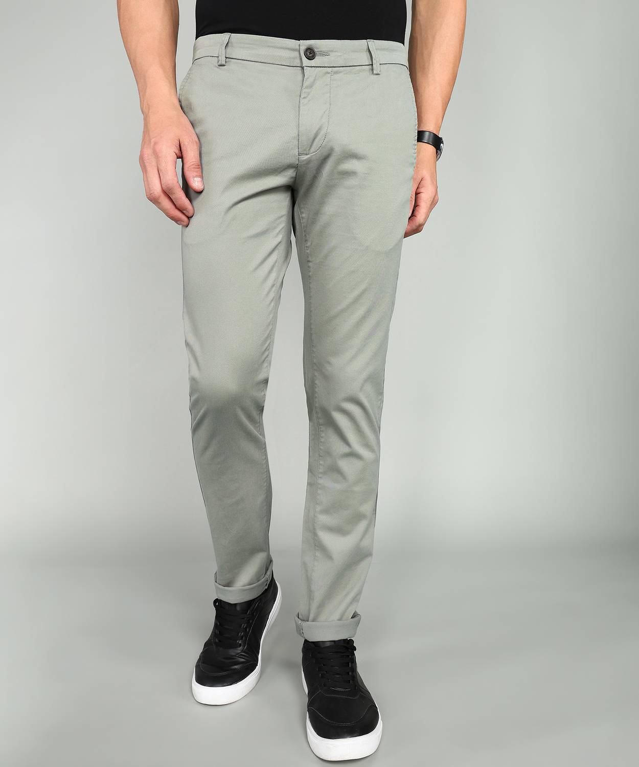 Arrow Sport Slim Fit Men Grey Trousers
