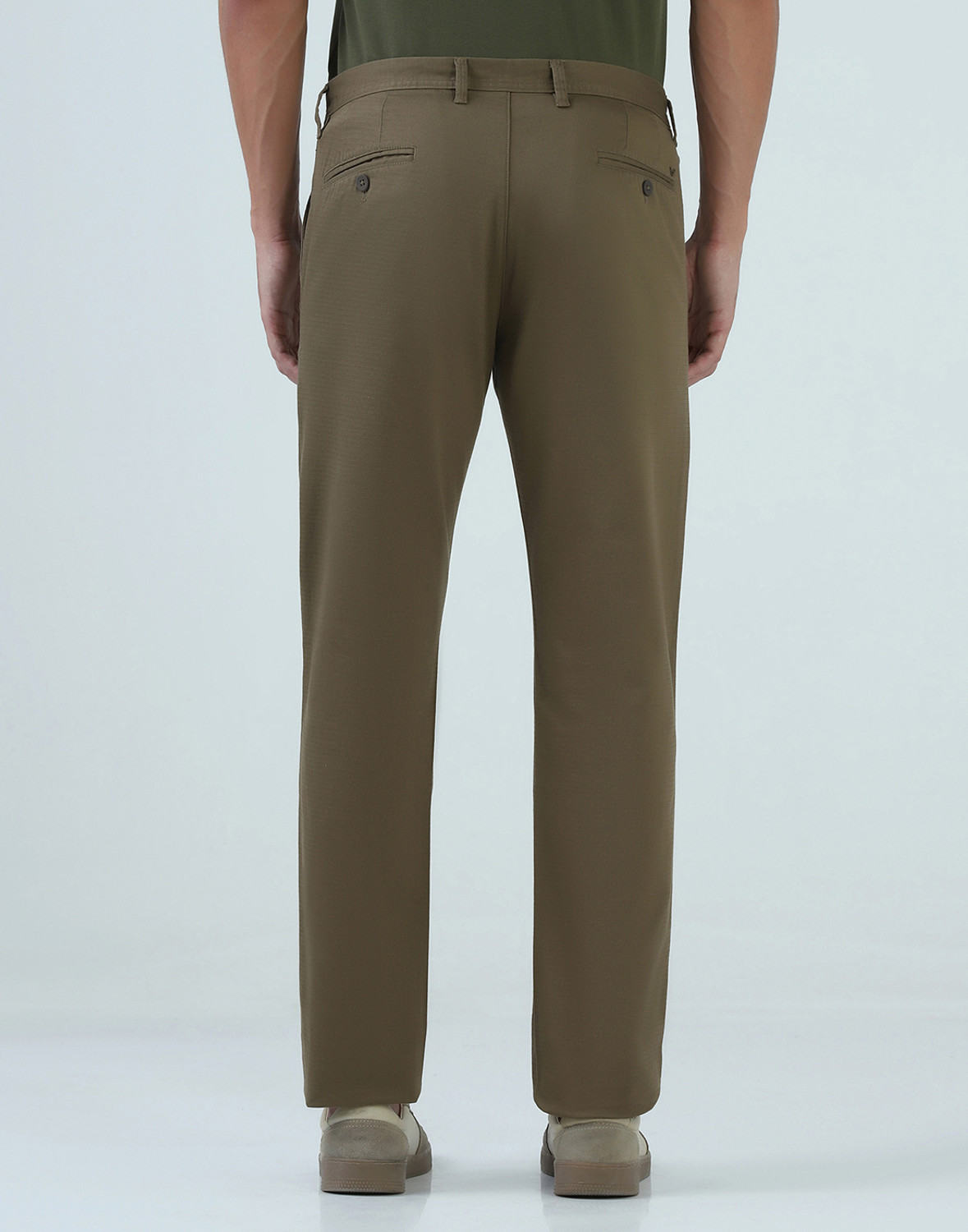 Image of Blackberrys Slim Fit Men Khaki Trousers