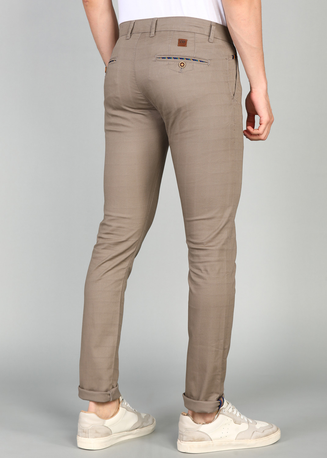 Image of PETER ENGLAND Skinny Fit Men Brown Trousers
