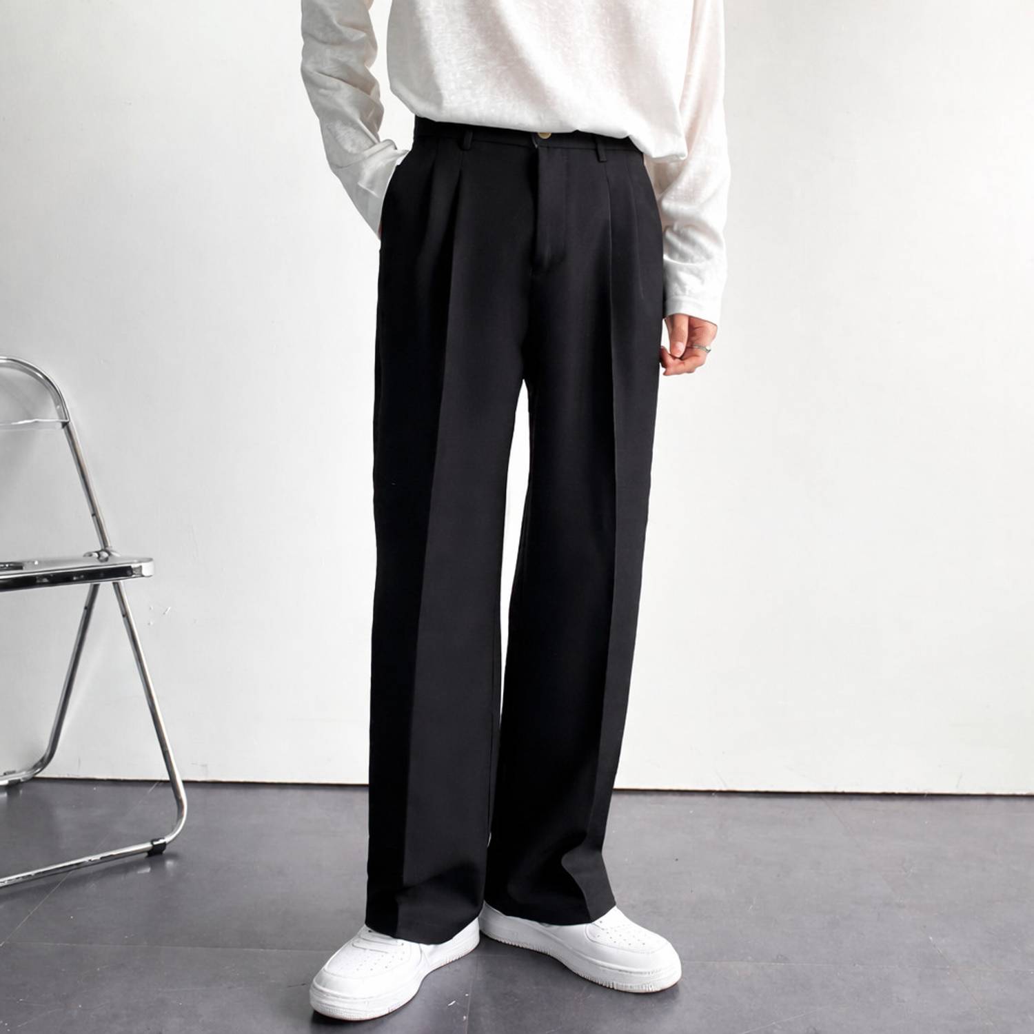 mtwn Relaxed Men Black Trousers