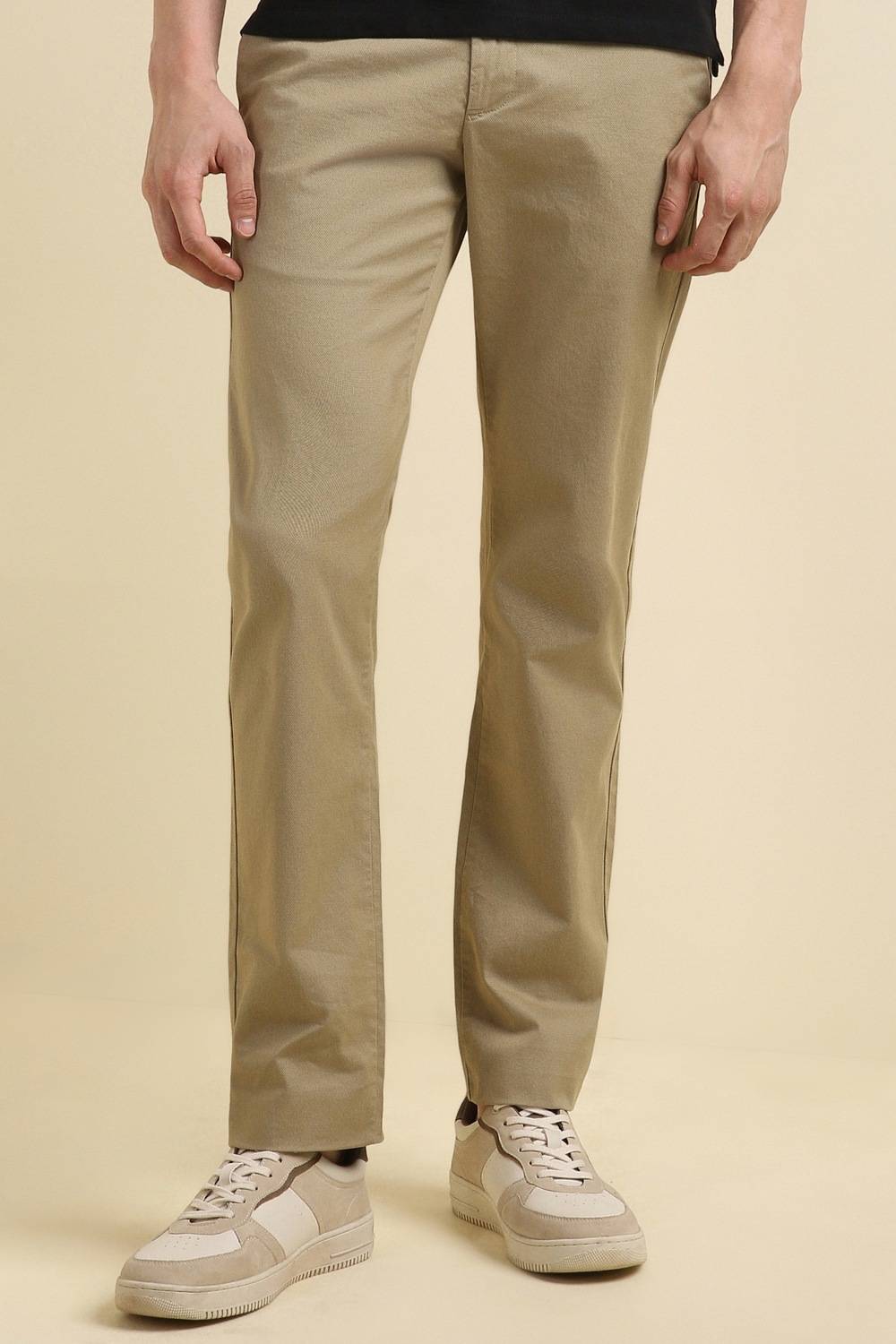Allen Solly Slim Fit Men Beige Trousers
