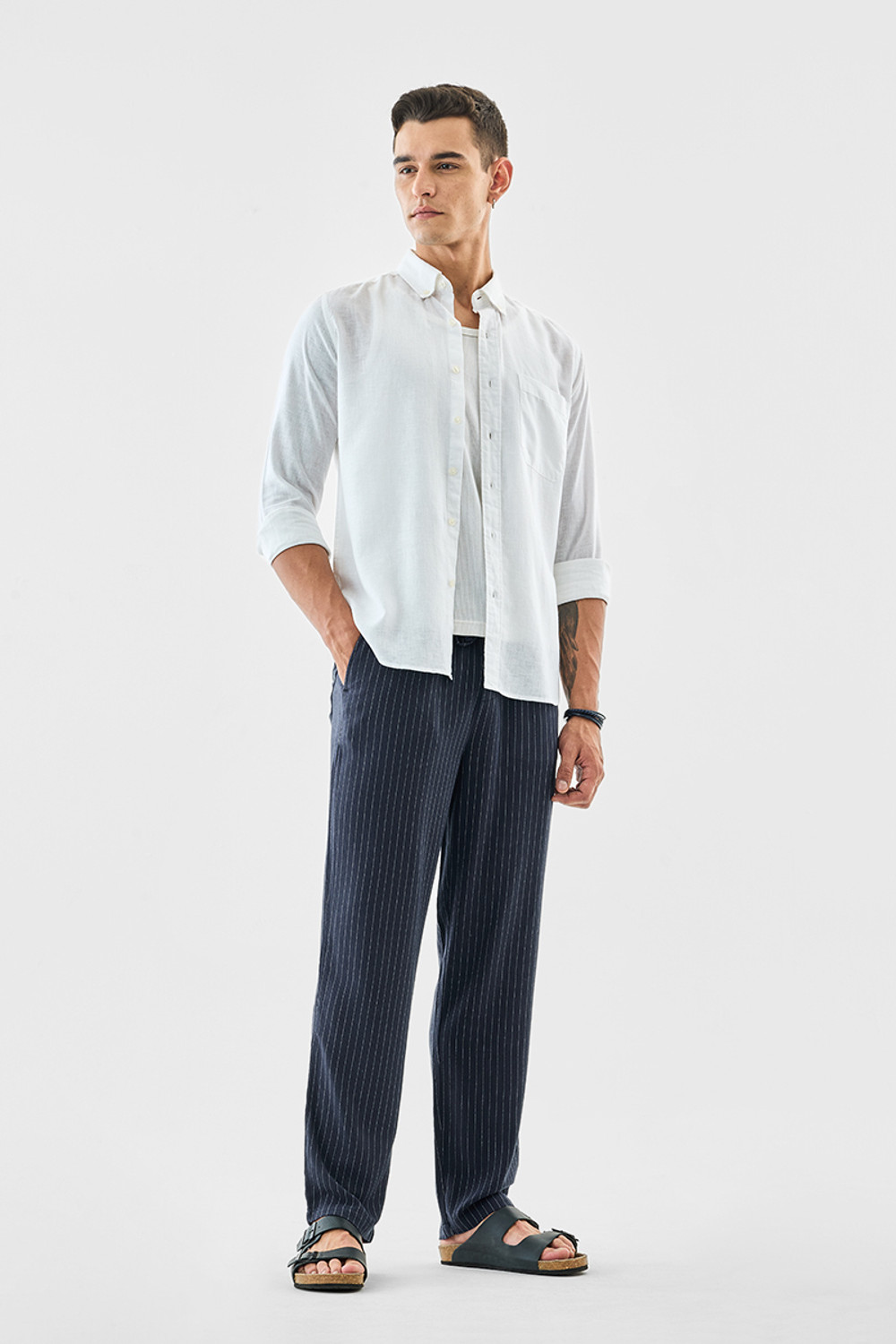 Image of Snitch Relaxed Men Dark Blue Trousers