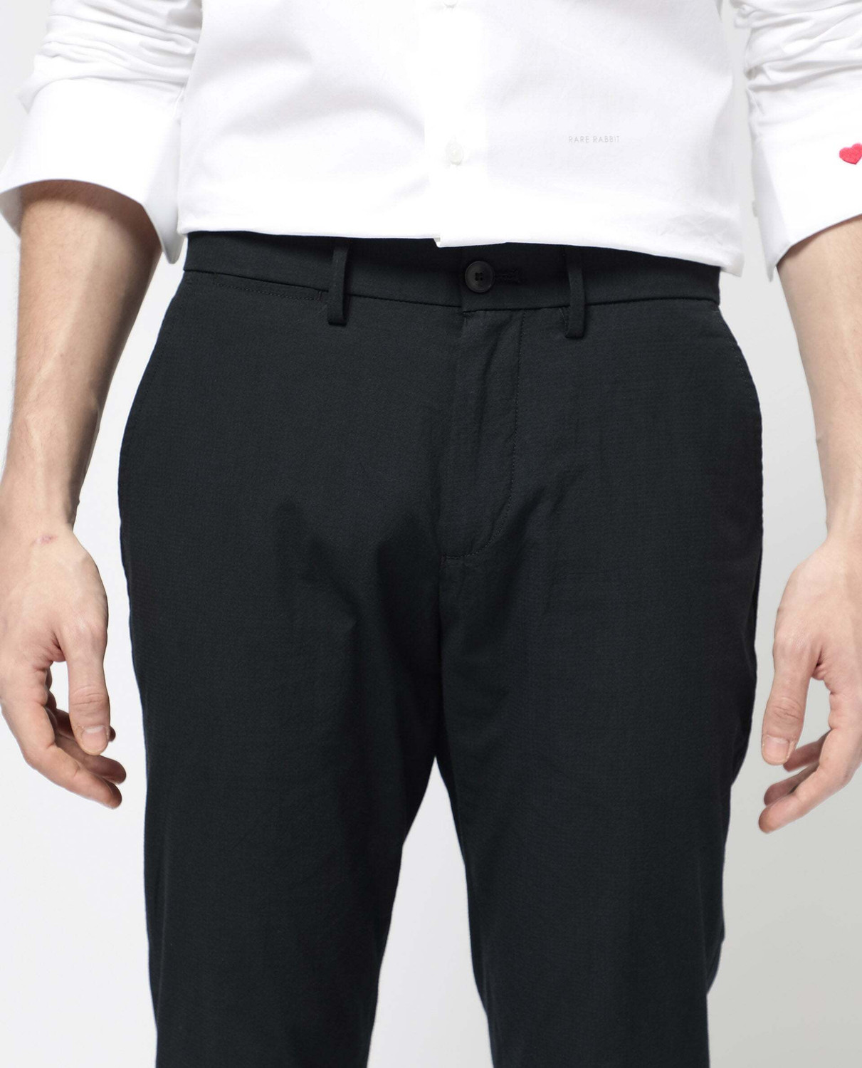 Image of RARE RABBIT Regular Fit Men Dark Blue Trousers